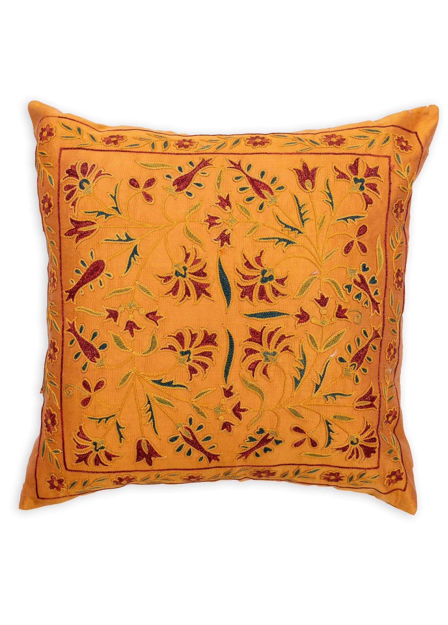 Soho Antiq-Baler Floral Desenli El Yapımı Kırlent 50x50 Cm-Yastık-1-Milagron.com