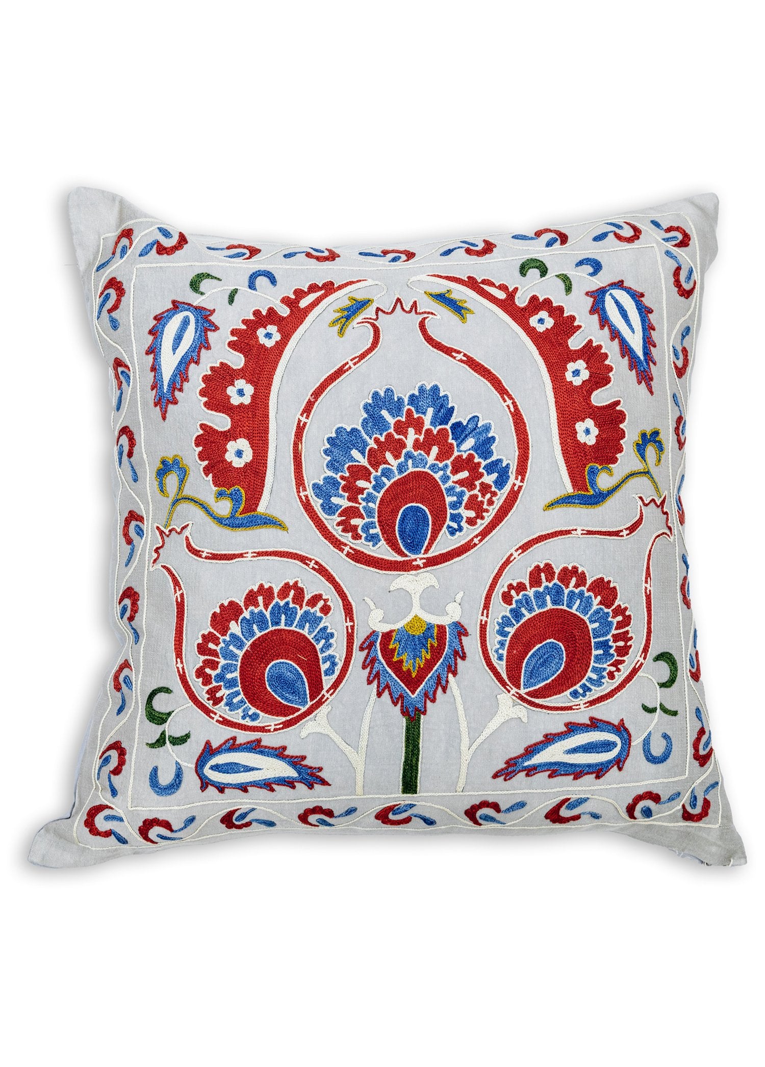 Soho Antiq-Beylem Suzani El Yapımı İpek Yastık 50x50 Cm-Yastık-1-Milagron.com