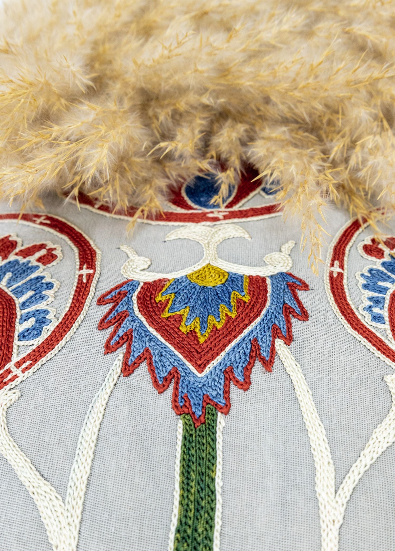 Soho Antiq-Beylem Suzani El Yapımı İpek Yastık 50x50 Cm-Yastık-4-Milagron.com