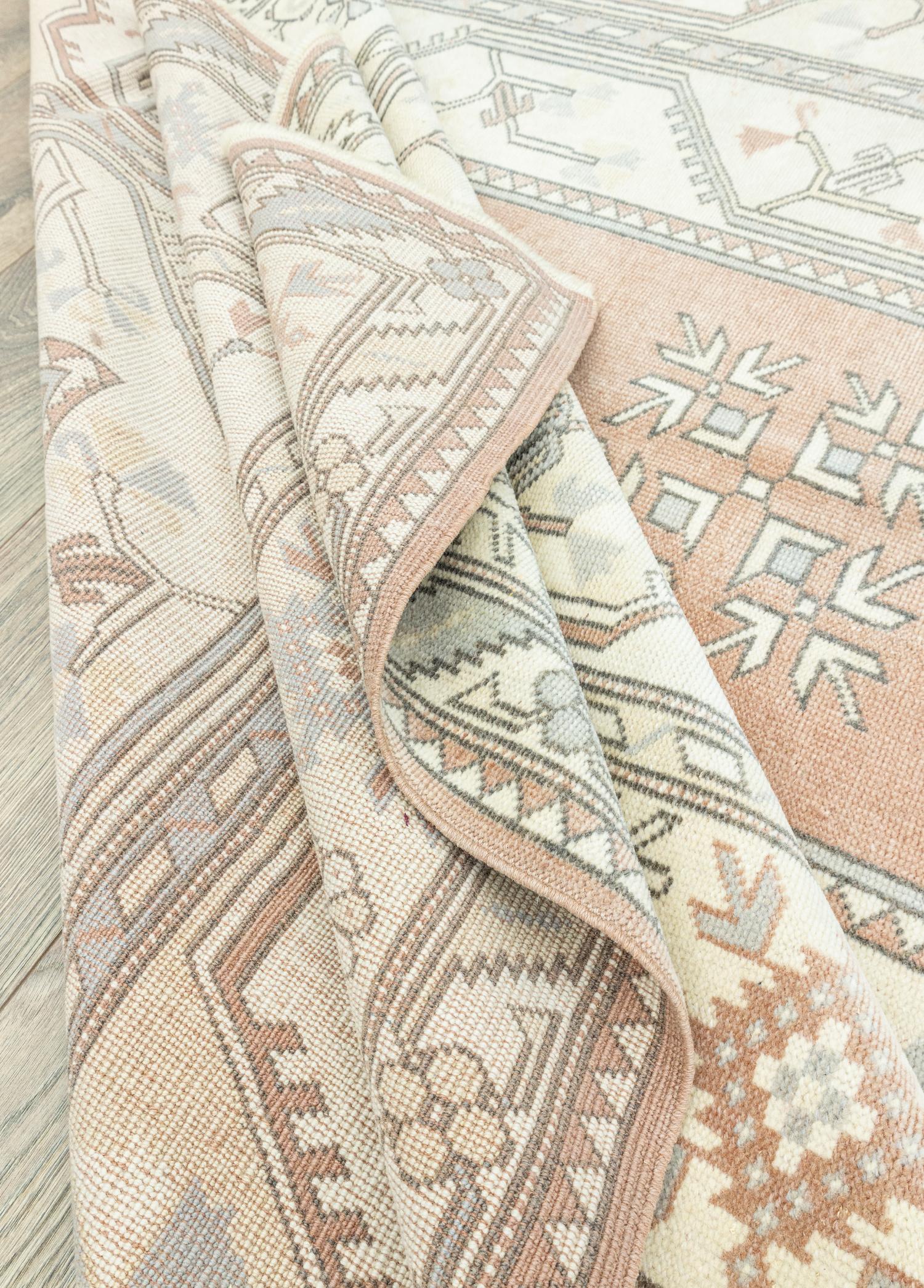 Soho Antiq-Beytus El Dokuma Krem Milas Halısı 199x294 Cm-Halı-6-Milagron.com