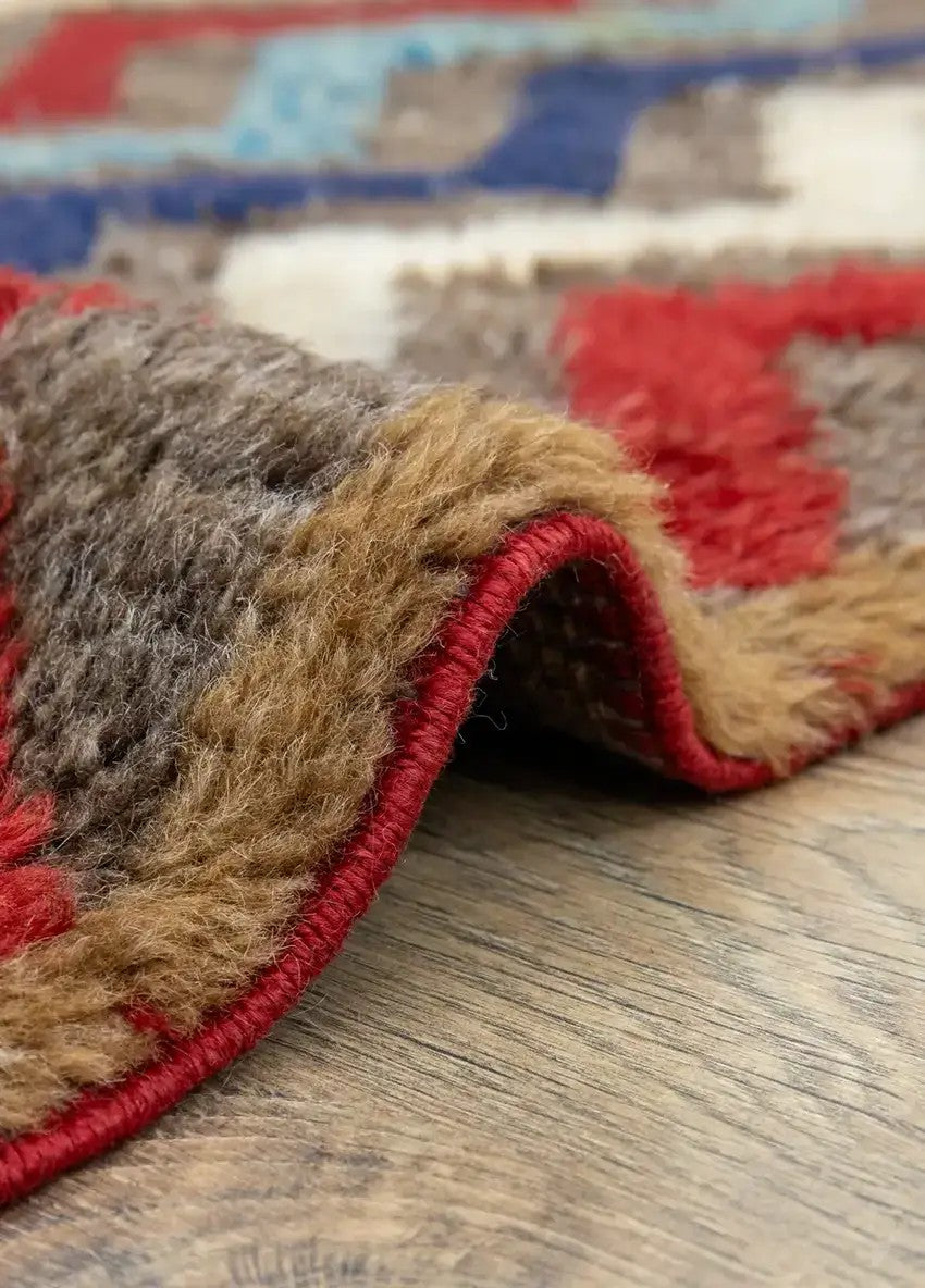 Soho Antiq-Buke Geometrik Desenli El Dokuma Yün Halı 94x160 Cm-Halı-4-Milagron.com