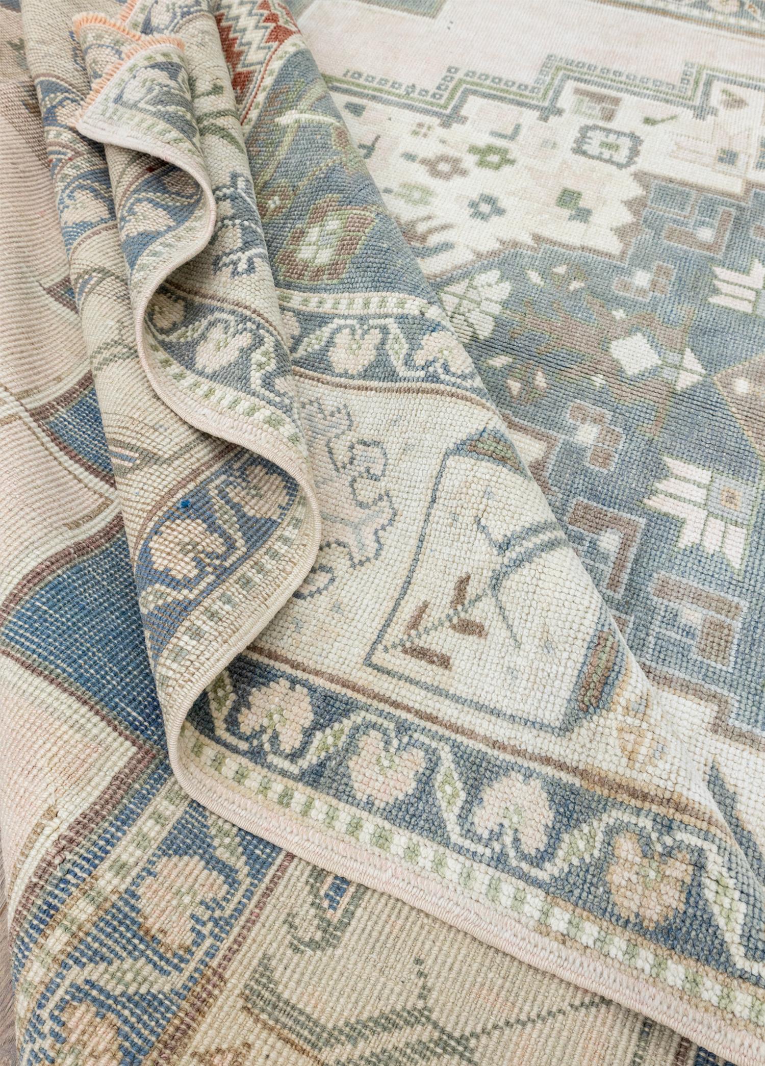 Soho Antiq-Coten Geleneksel Taşpınar Desenli El Dokuma Halı 195x352 Cm-Halı-6-Milagron.com