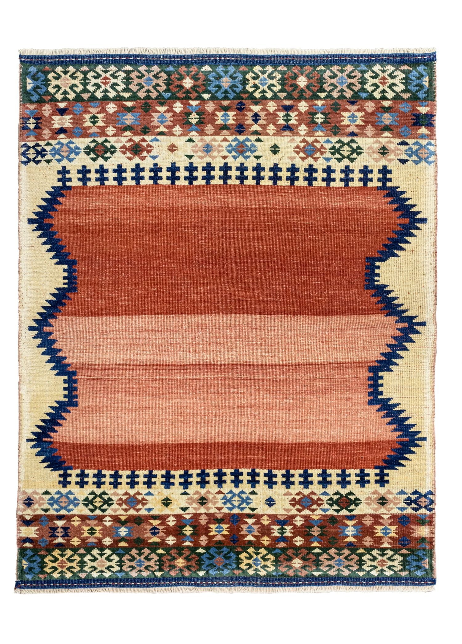 Soho Antiq-Dalen Etnik Desenli El Dokuma Yün Halı Kilim 110x142 Cm-Halı-1-Milagron.com