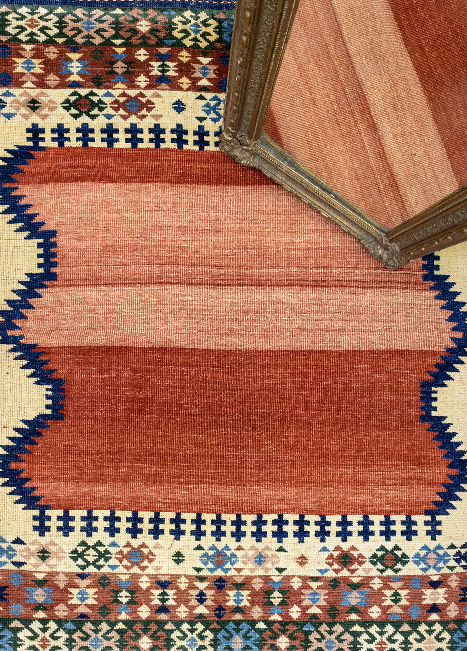 Soho Antiq-Dalen Etnik Desenli El Dokuma Yün Halı Kilim 110x142 Cm-Halı-3-Milagron.com