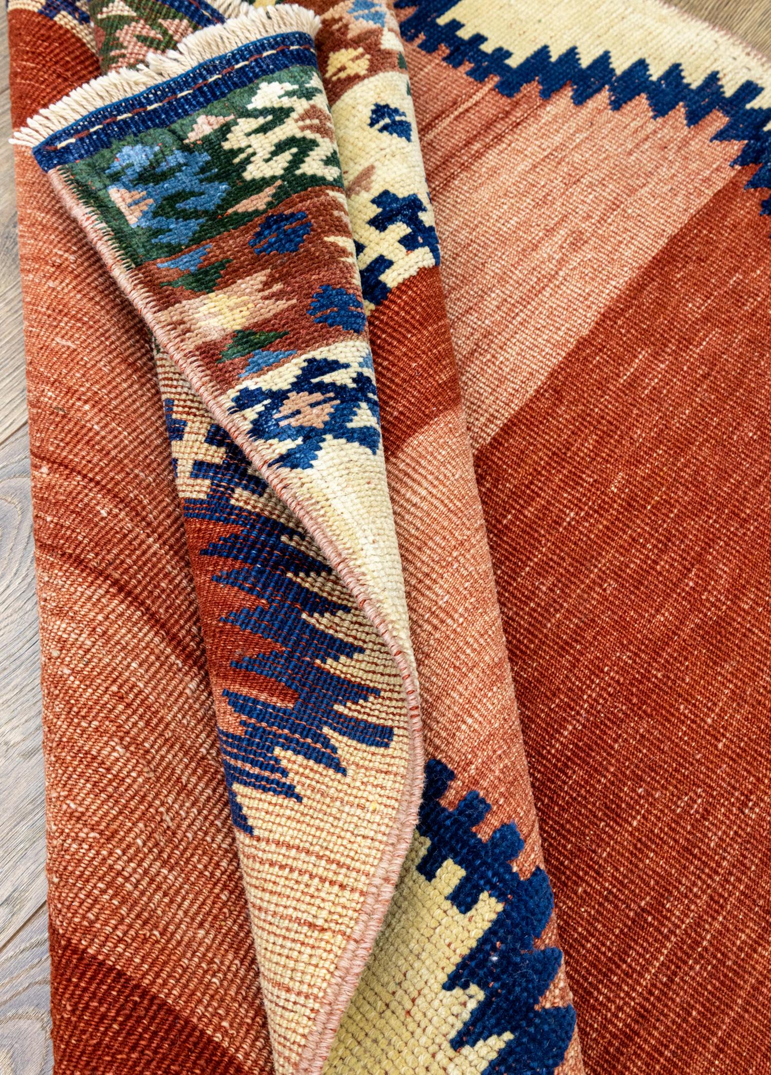 Soho Antiq-Dalen Etnik Desenli El Dokuma Yün Halı Kilim 110x142 Cm-Halı-6-Milagron.com