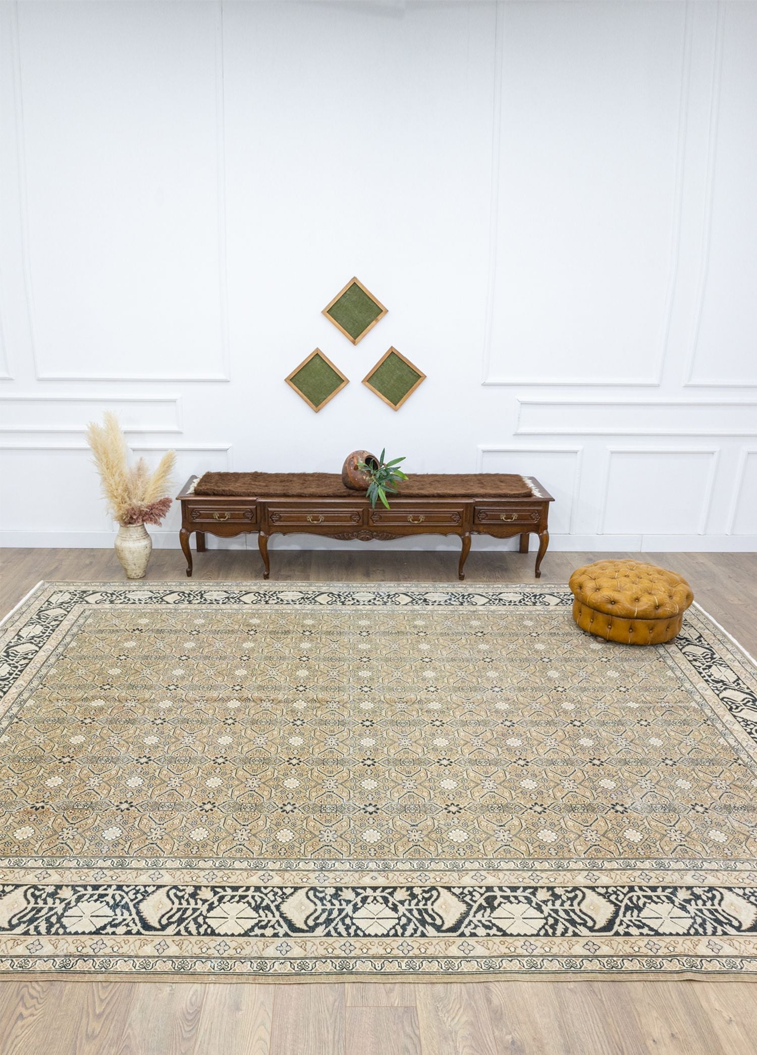 Soho Antiq-Eyvan Geometrik çiçek Desenli El Dokuma İran Halısı 294x390 Cm-Halı-2-Milagron.com