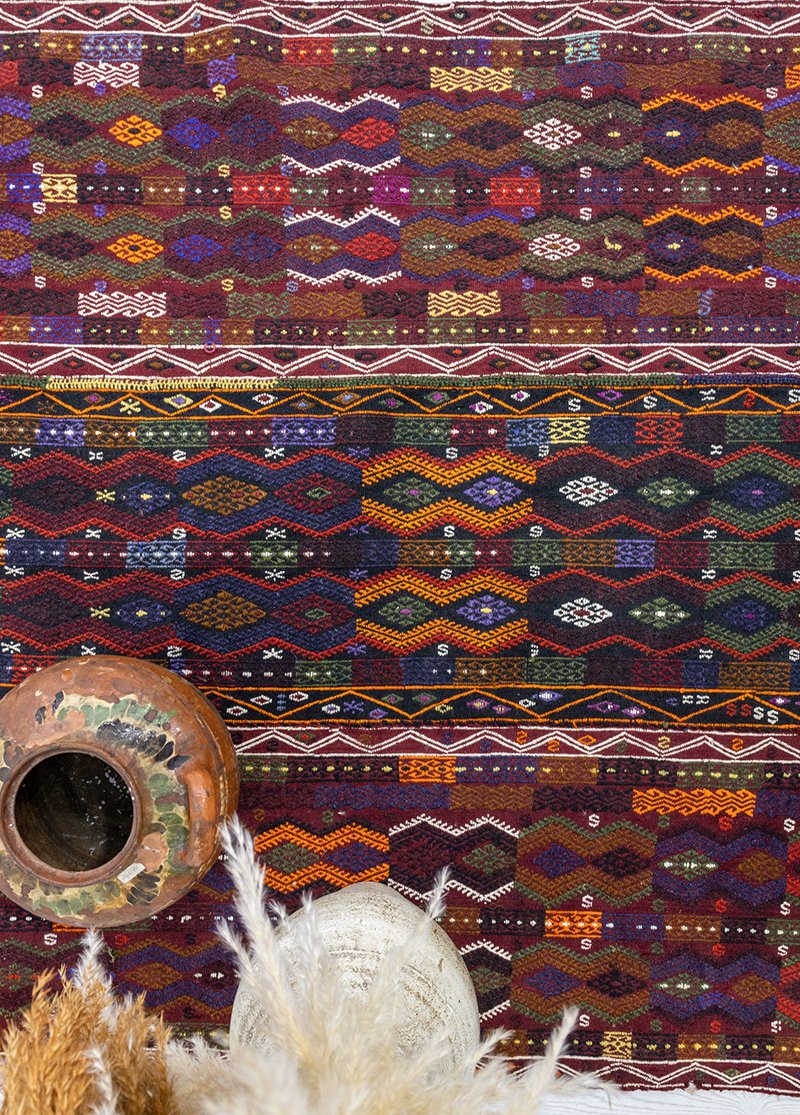Soho Antiq-Eza Vintage Etnik Desenli Cicim Kilim 122 X500 Cm-Halı-3-Milagron.com