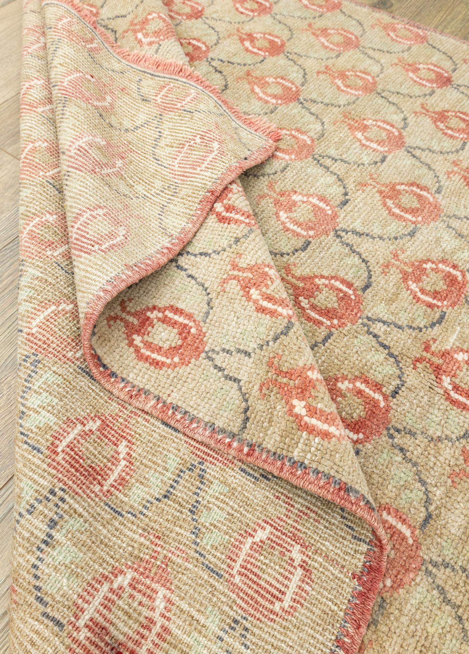 Soho Antiq-Feriz Nar Desenli El Dokuma Vintage Halı 113x205 Cm-Halı-6-Milagron.com