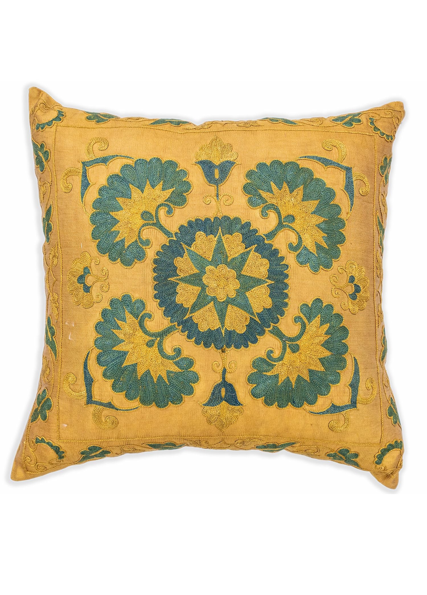 Soho Antiq-Firas çiçek İşlemeli Suzani Yastık 50x50 Cm-Yastık-1-Milagron.com