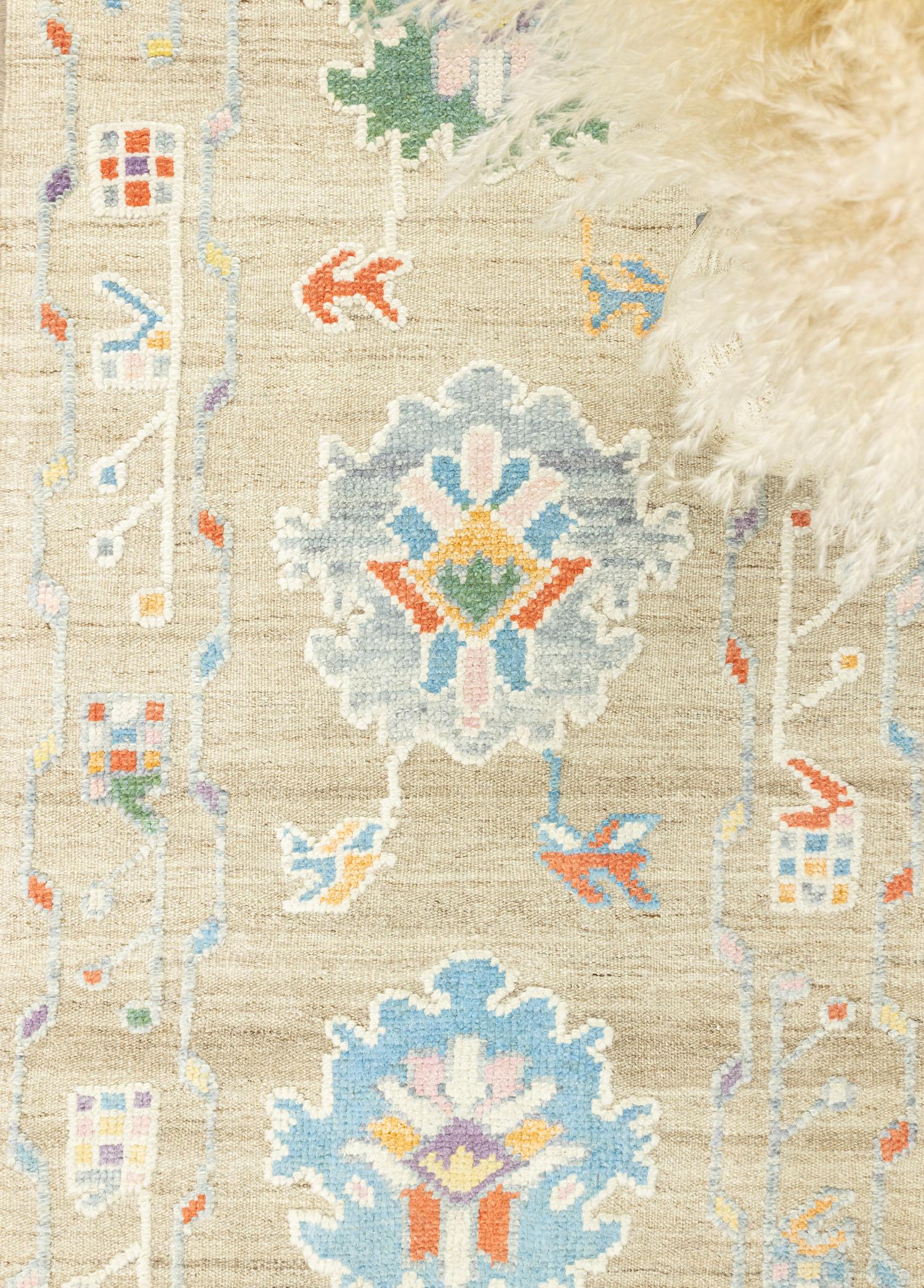 Soho Antiq-Geray El Dokuma İlkel Tasarımlı Yün Yolluk 93x257 Cm-Halı-3-Milagron.com