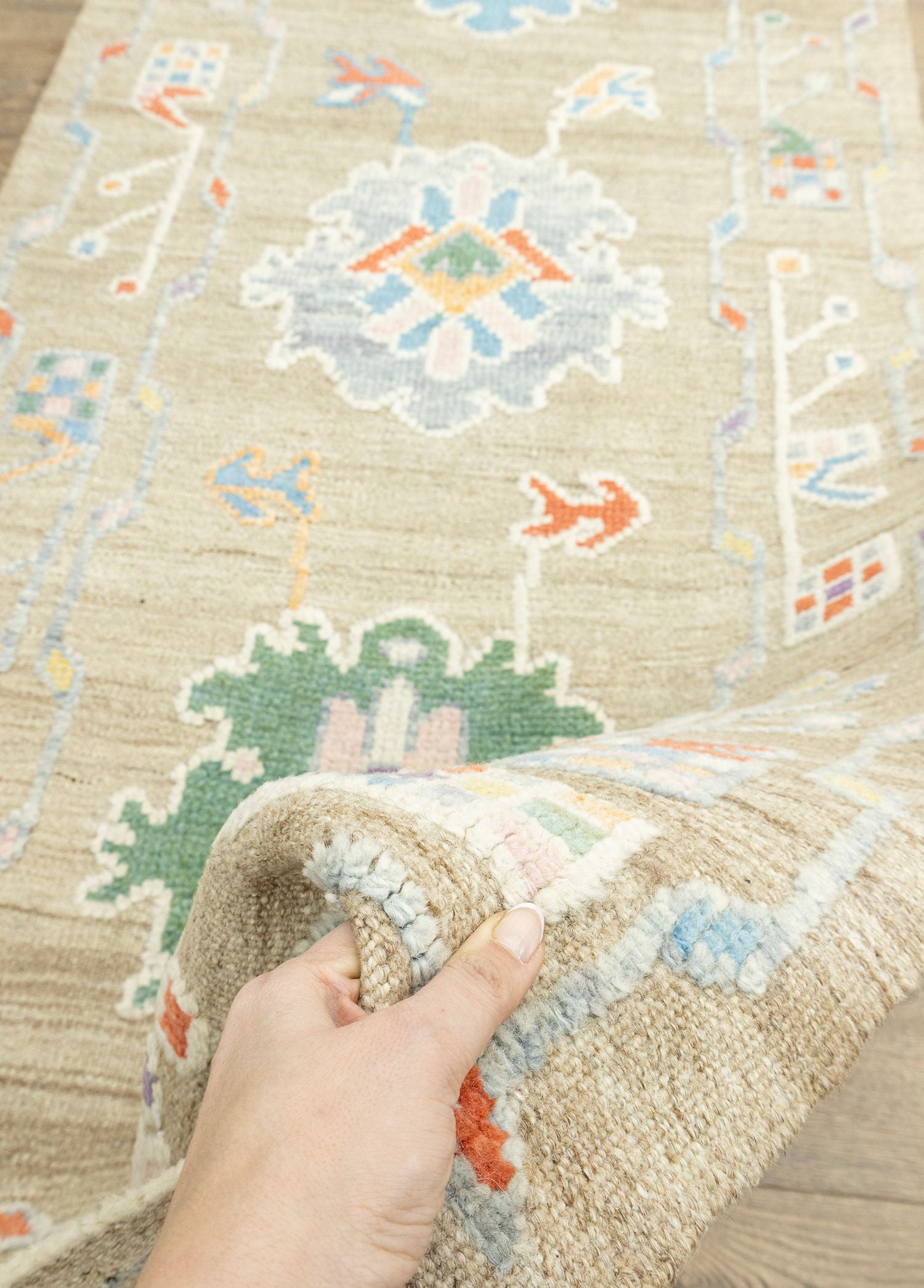 Soho Antiq-Geray El Dokuma İlkel Tasarımlı Yün Yolluk 93x257 Cm-Halı-4-Milagron.com