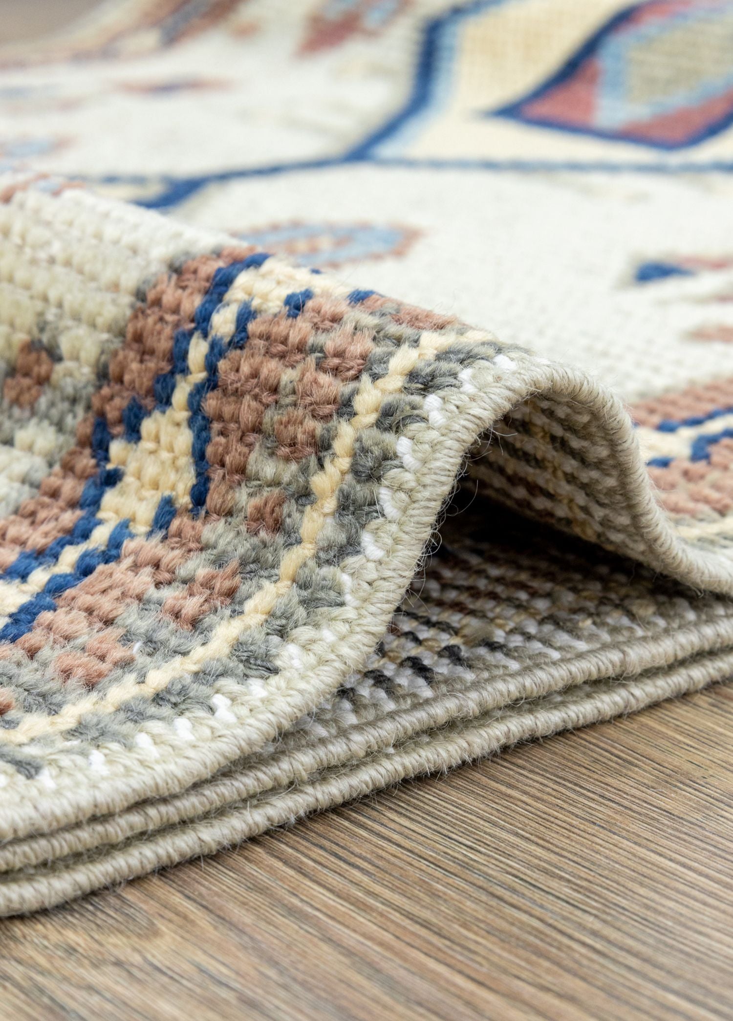 Soho Antiq-Girelli Geometrik Desenli El Dokuma Yün Yolluk 76x378 Cm-Halı-5-Milagron.com