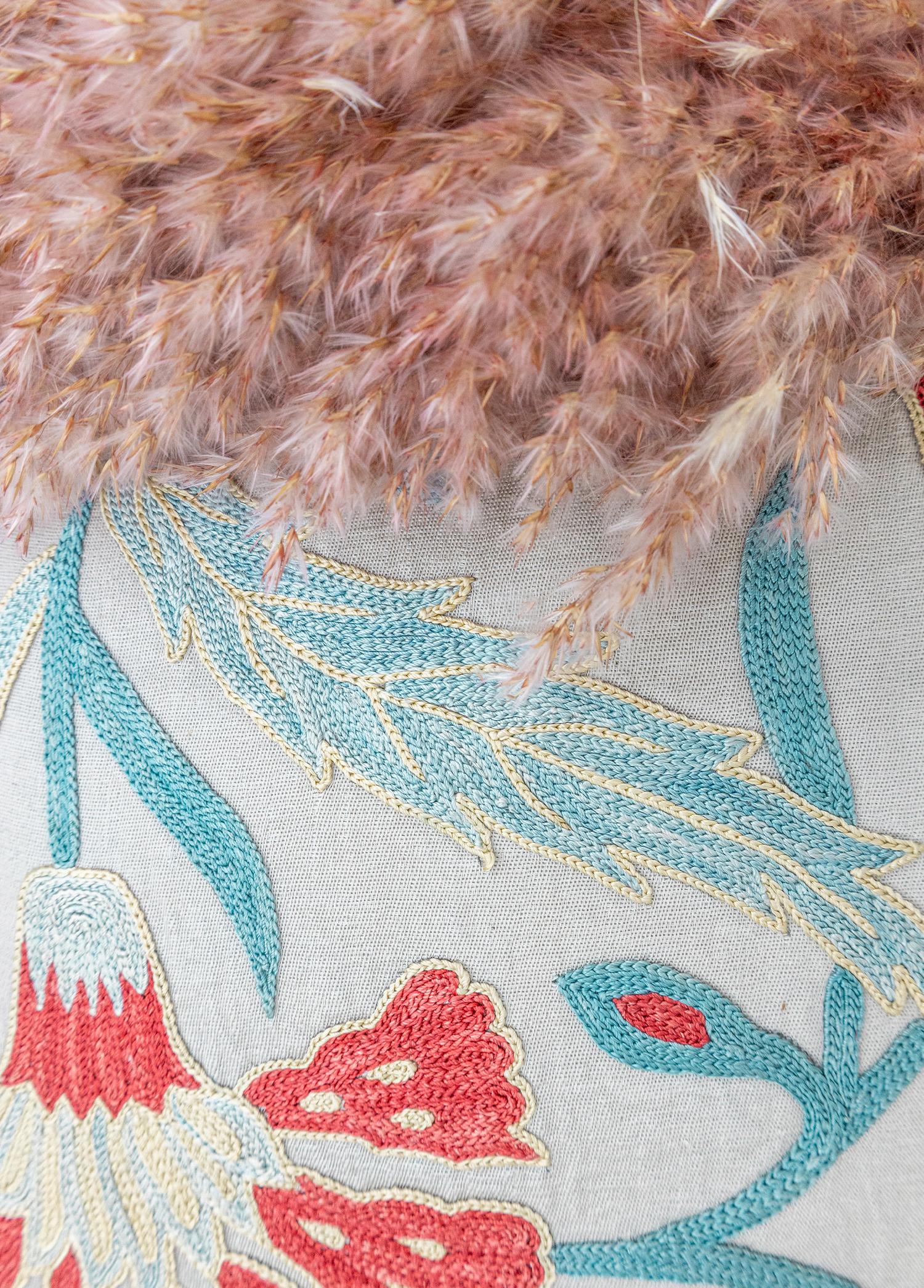 Soho Antiq-Haver Dekoratif İpek Suzani Kırlent 50x50 Cm-Yastık-3-Milagron.com