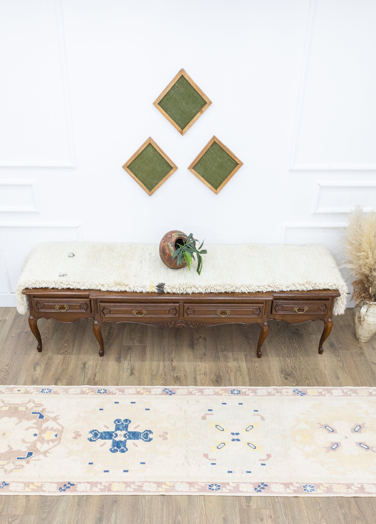 Soho Antiq-Karas Oriental Desenli El Dokuma Yün Halı 79x360 Xm-Halı-2-Milagron.com