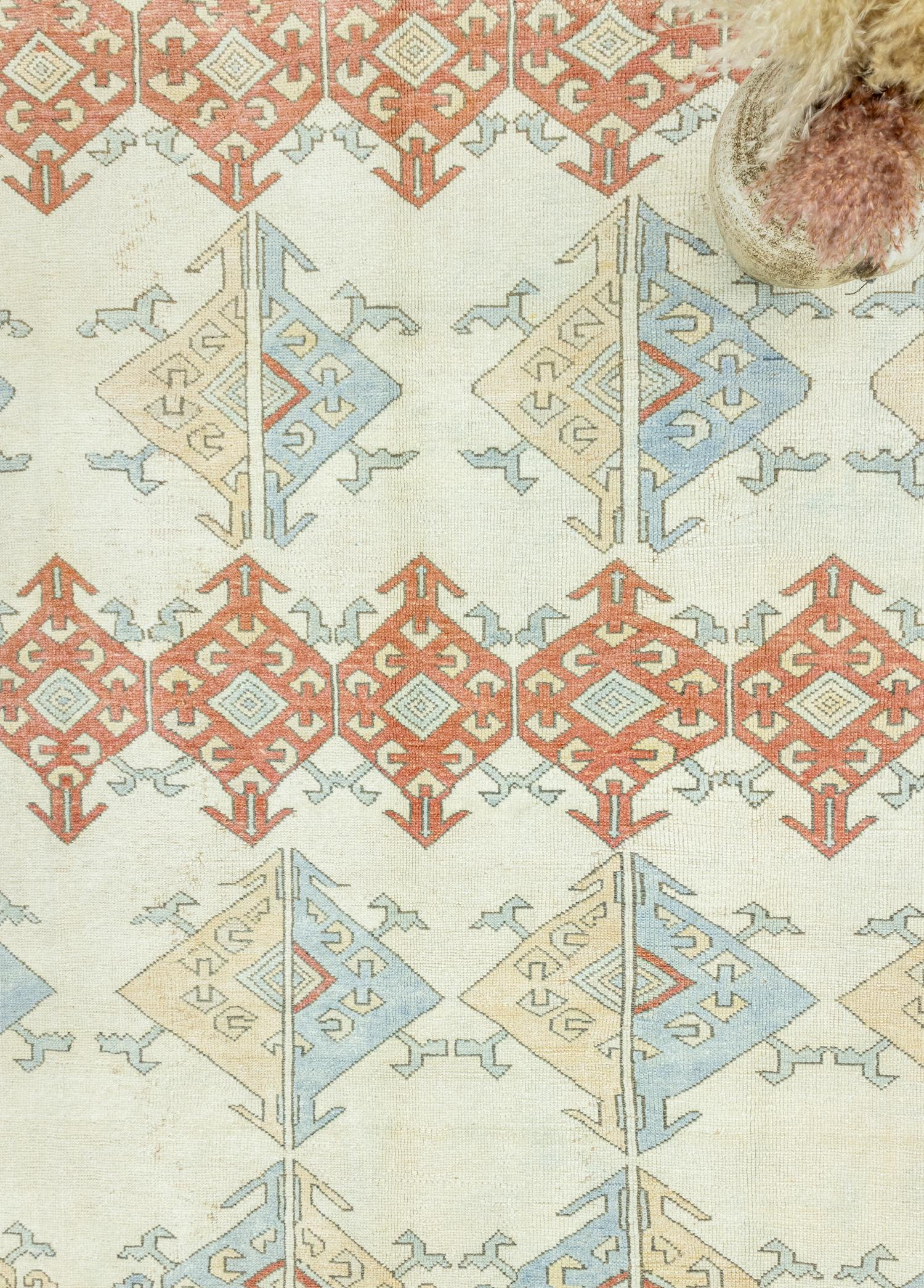 Soho Antiq-Karlık Geometrik Tasarımlı El Dokuma Halı 191x234 Cm-Halı-3-Milagron.com