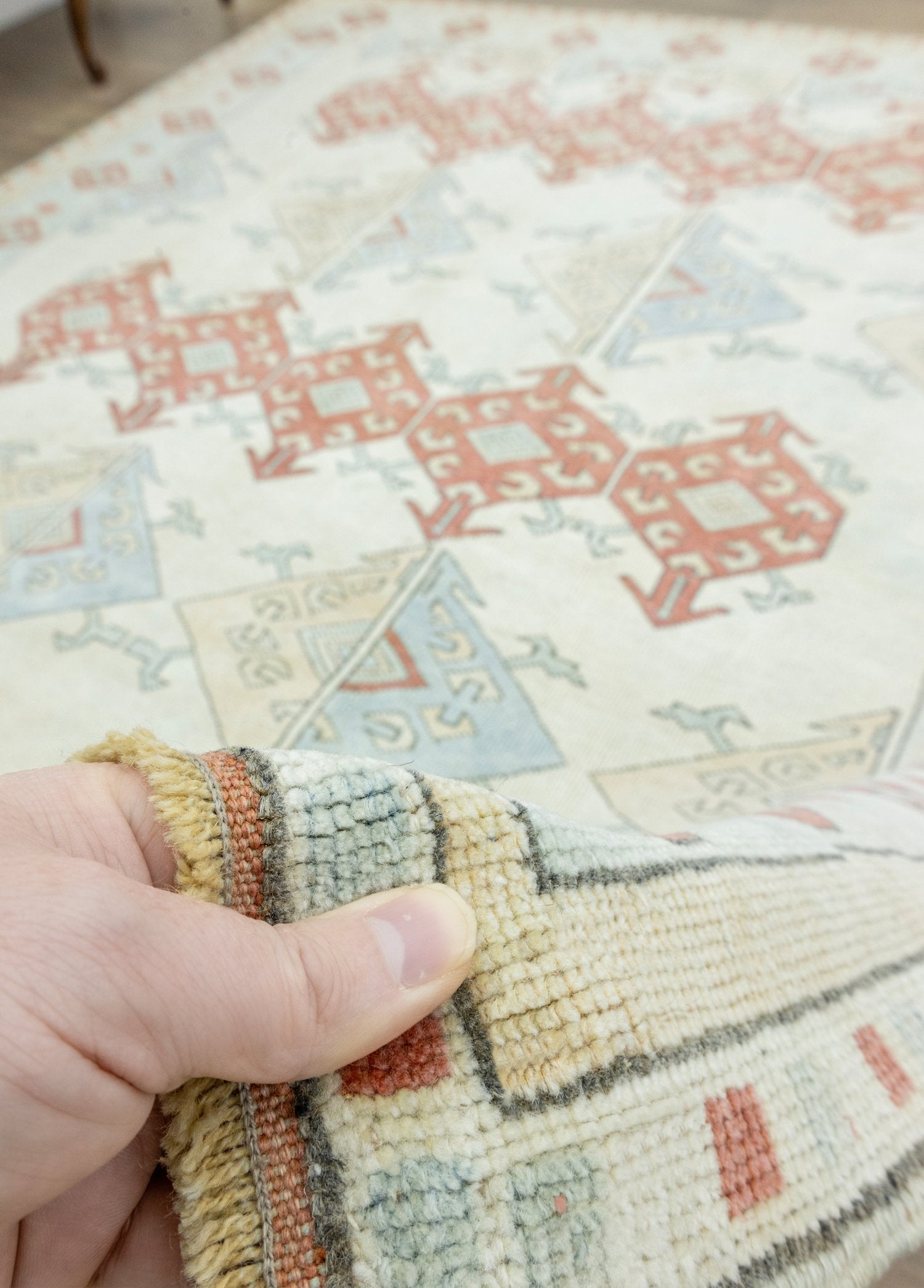 Soho Antiq-Karlık Geometrik Tasarımlı El Dokuma Halı 191x234 Cm-Halı-4-Milagron.com