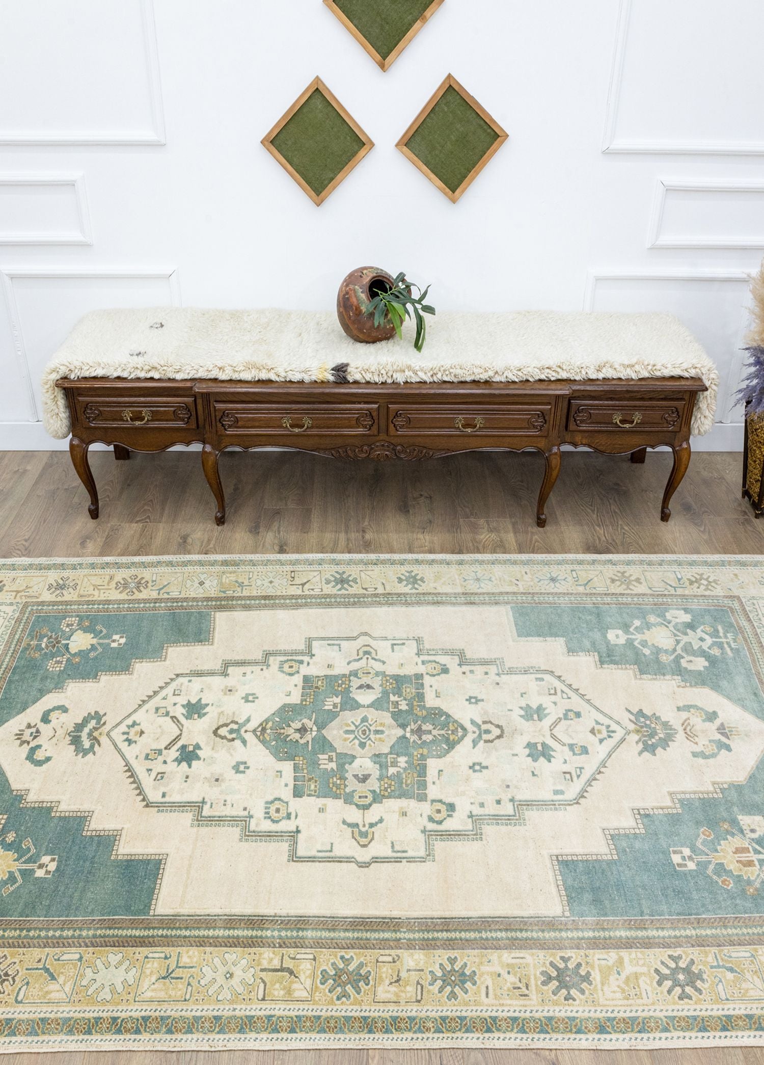 Soho Antiq-Kise Taşpınar Desenli El Dokuma Yün Halı 171x315 Cm-Halı-2-Milagron.com