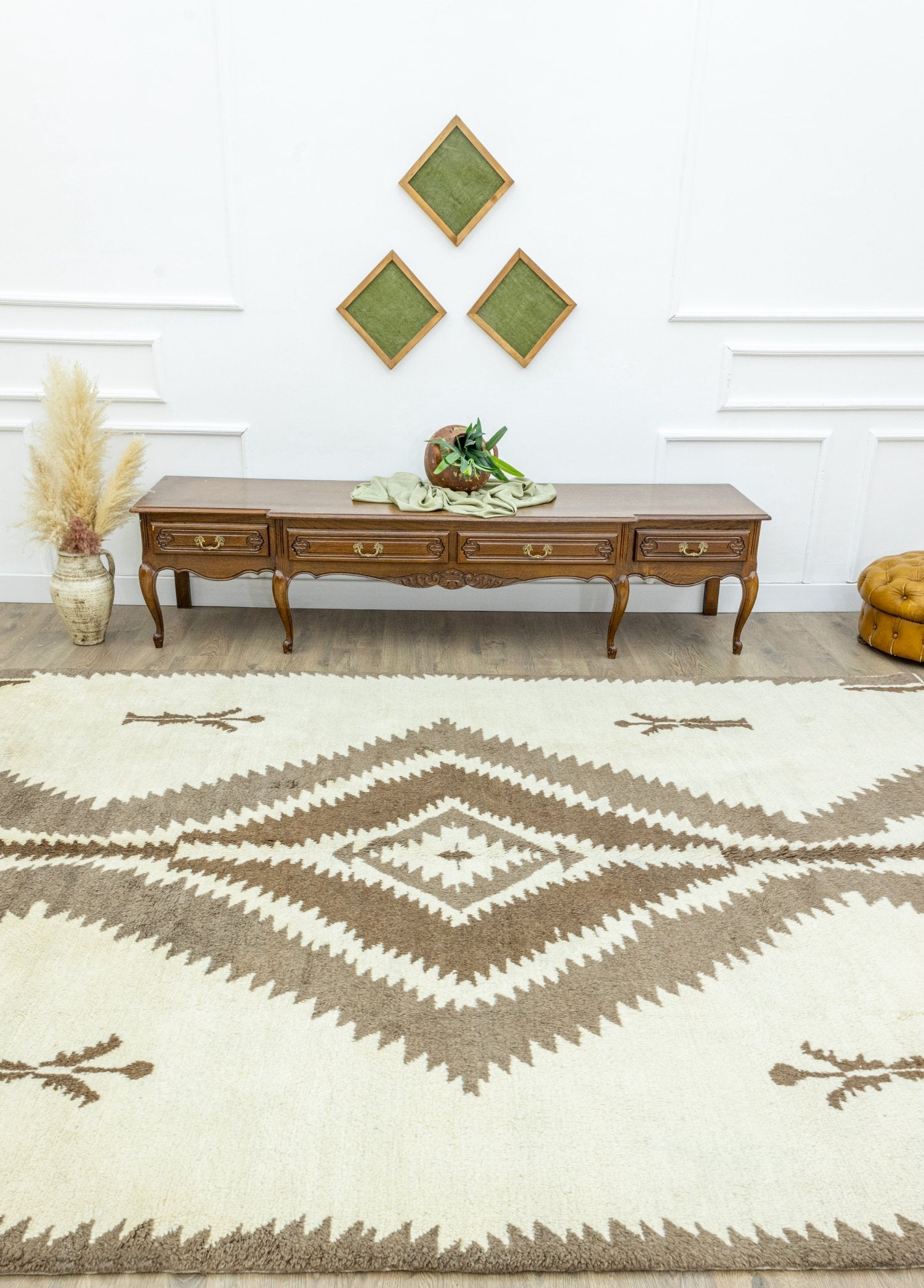 Soho Antiq-Kozlu Geometrik Desenli El Dokuma Halı 286x331 Cm-Halı-2-Milagron.com