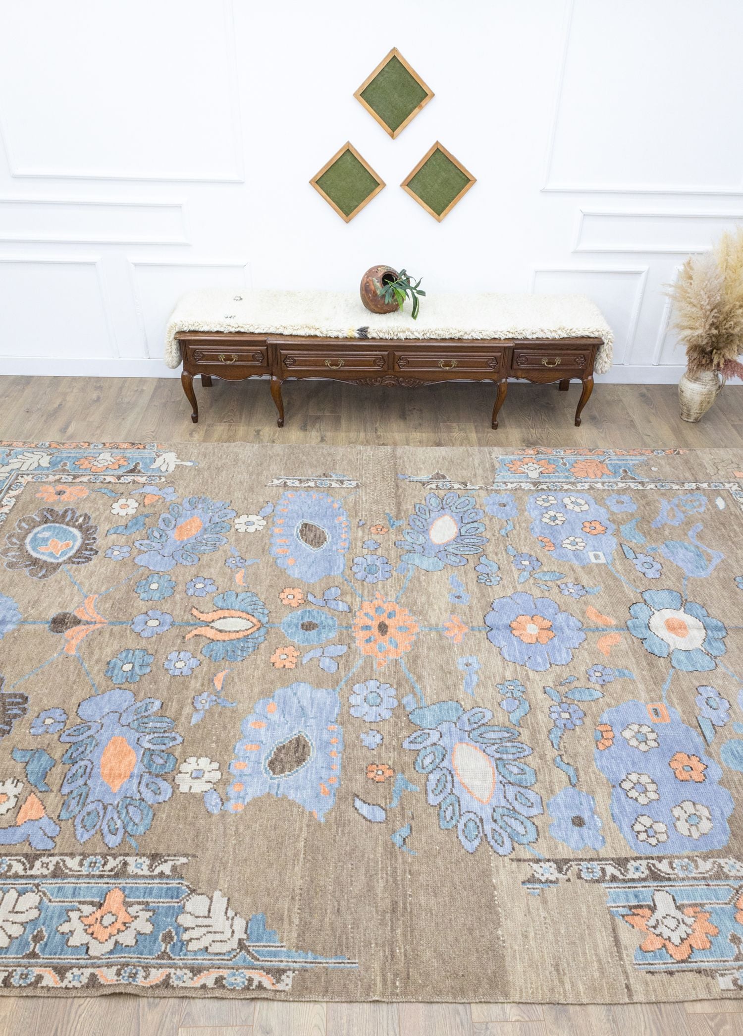 Soho Antiq-Likya çiçek Desenli El Dokuma Yün Halı 290x455 Cm-Halı-2-Milagron.com