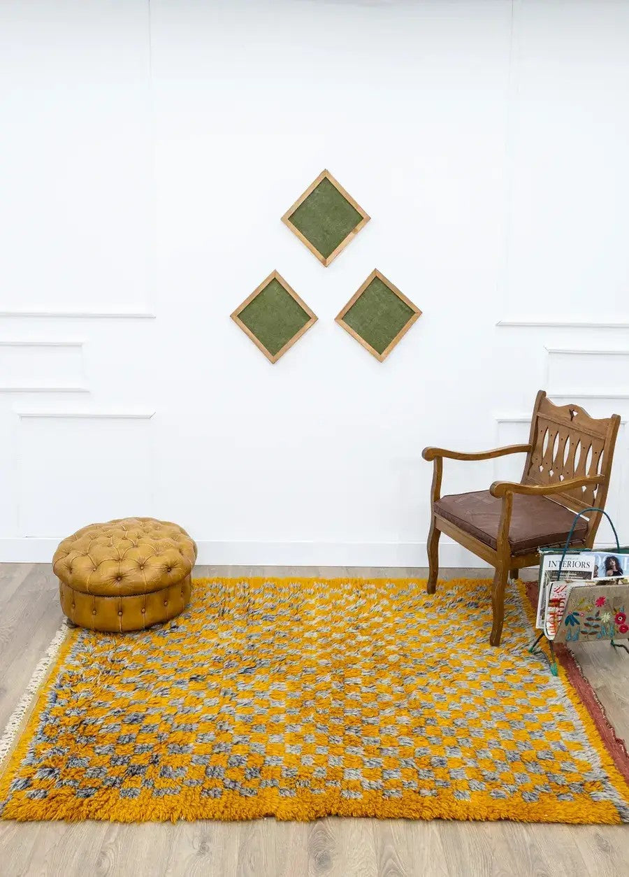 Soho Antiq-Lilyum Dama Desenli El Dokuma Yün Shaggy Halı 159x205 Cm-Halı-2-Milagron.com