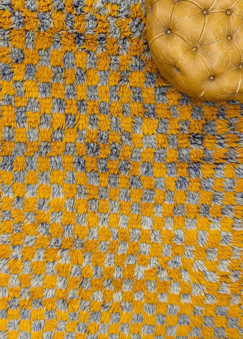 Soho Antiq-Lilyum Dama Desenli El Dokuma Yün Shaggy Halı 159x205 Cm-Halı-3-Milagron.com