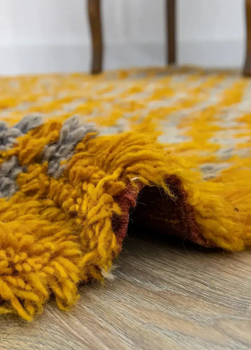 Soho Antiq-Lilyum Dama Desenli El Dokuma Yün Shaggy Halı 159x205 Cm-Halı-4-Milagron.com