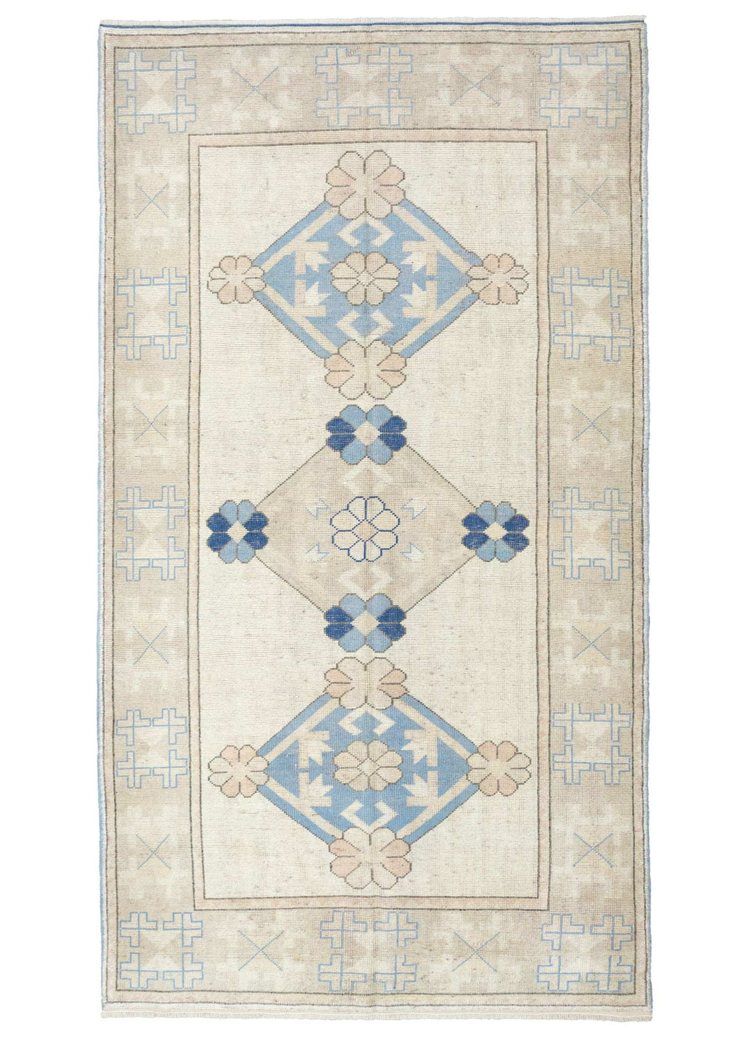 Soho Antiq-Lotus Vintage El Dokuma Yün Halı 146x266 Cm-Halı-1-Milagron.com