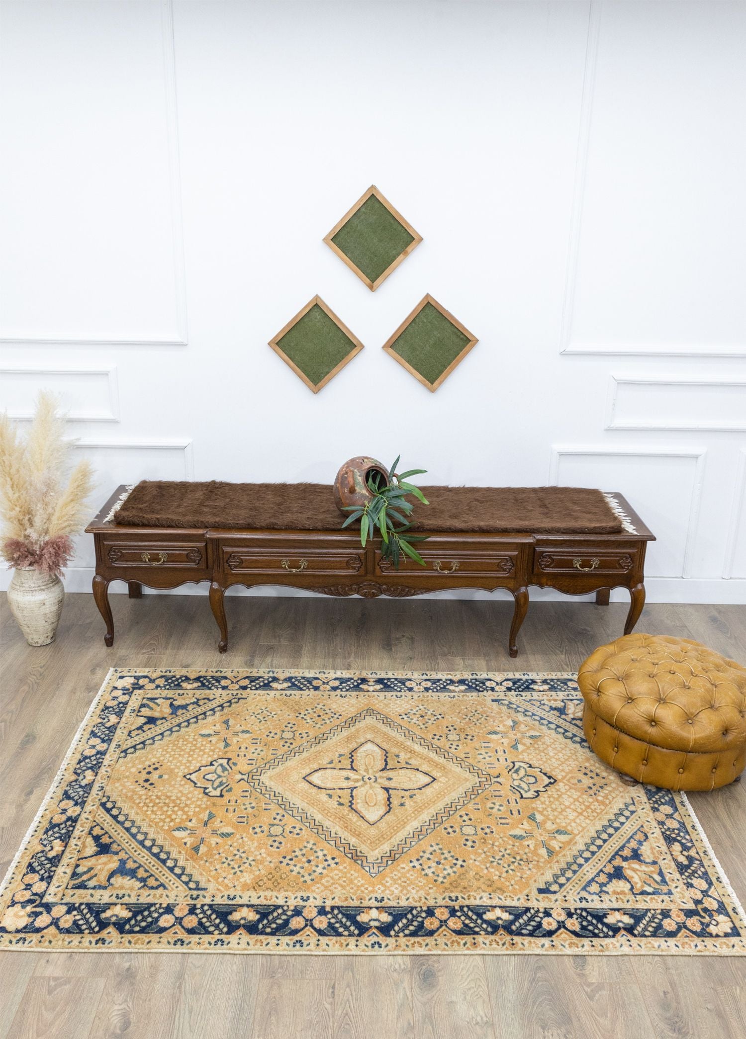 Soho Antiq-Marivan El Dokuma Geometrik Desenli İran Halısı 140x205 Cm-Halı-2-Milagron.com