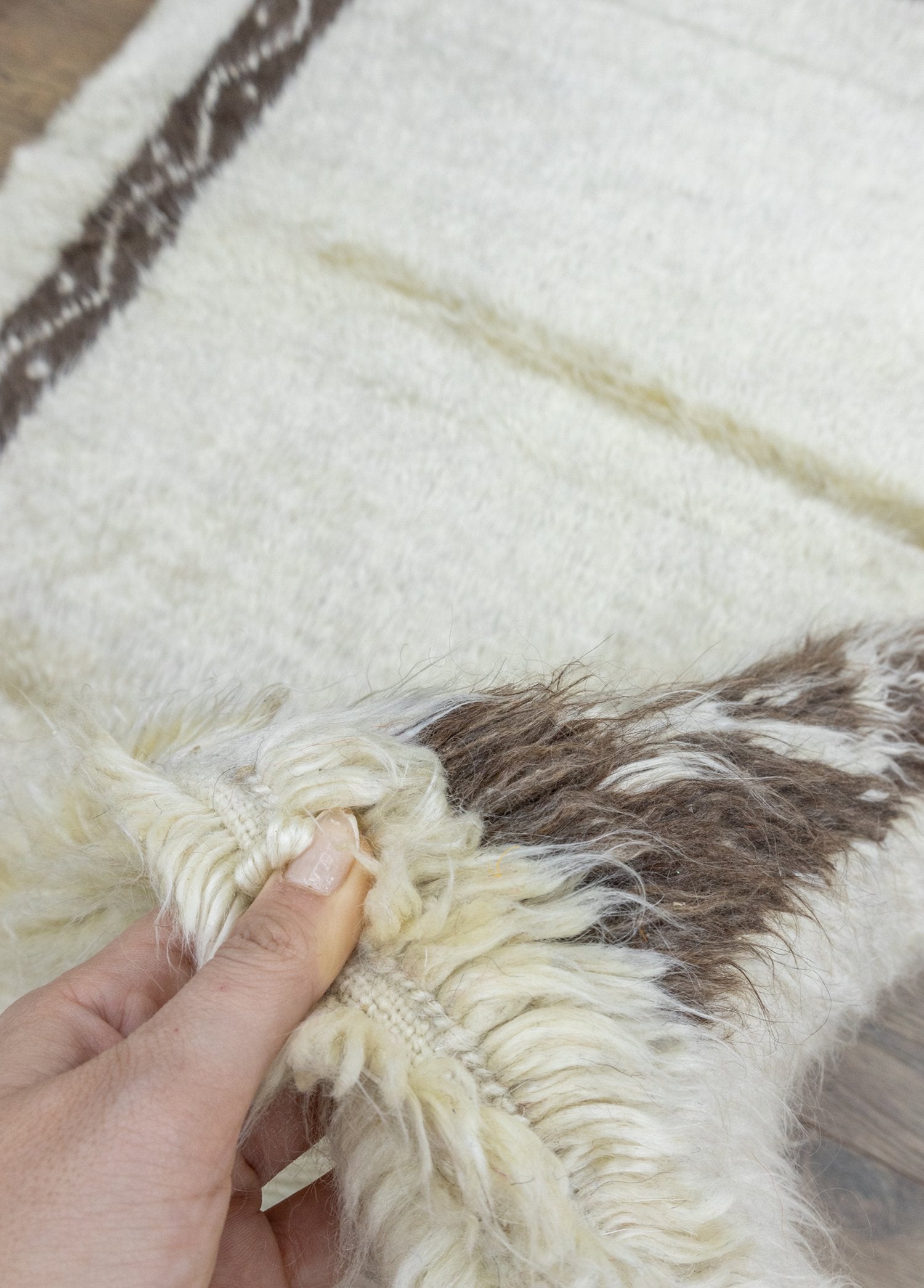 Soho Antiq-Mayar Bordürlü Natural Shaggy Halı 131x170 Cm-Halı-4-Milagron.com