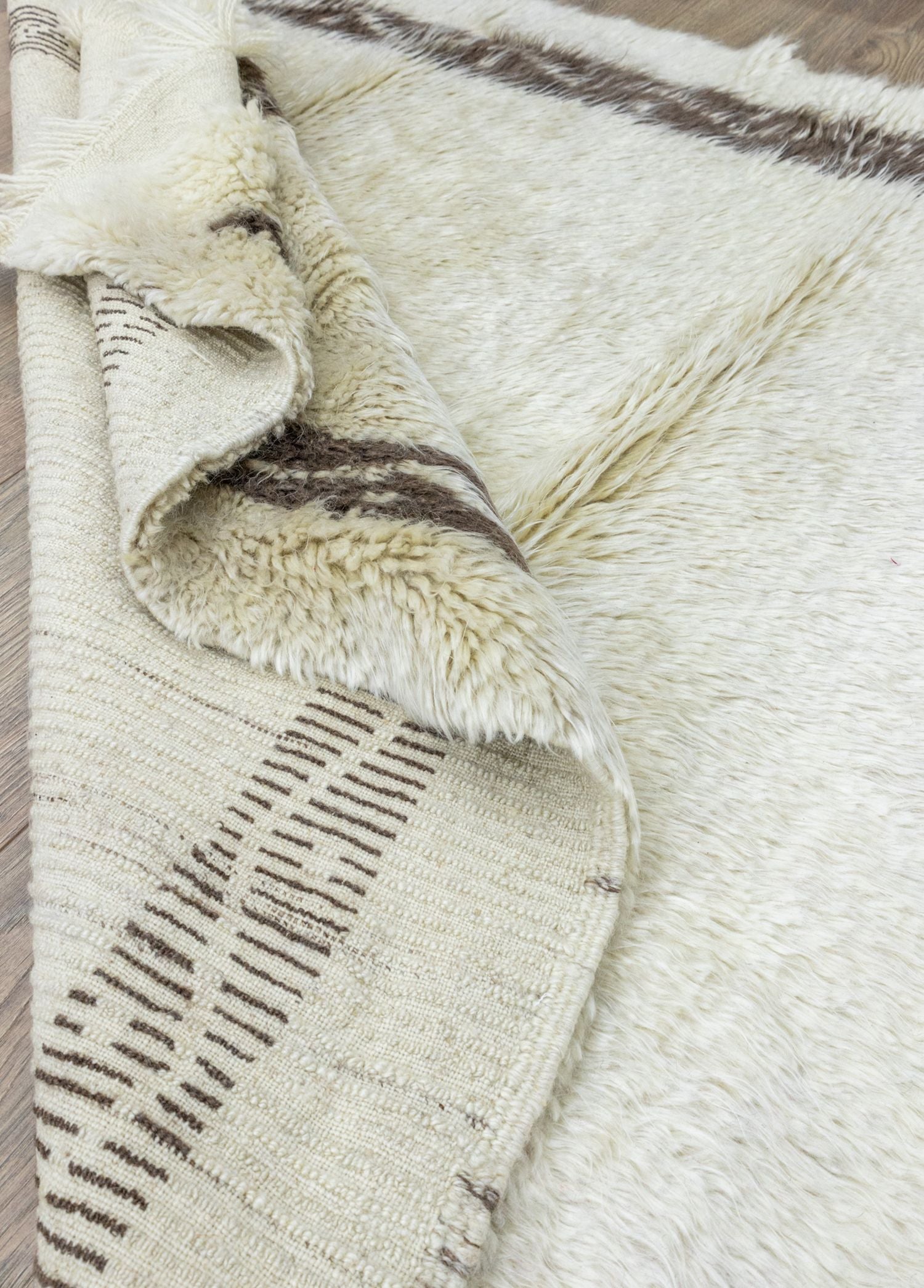 Soho Antiq-Mayar Bordürlü Natural Shaggy Halı 131x170 Cm-Halı-6-Milagron.com