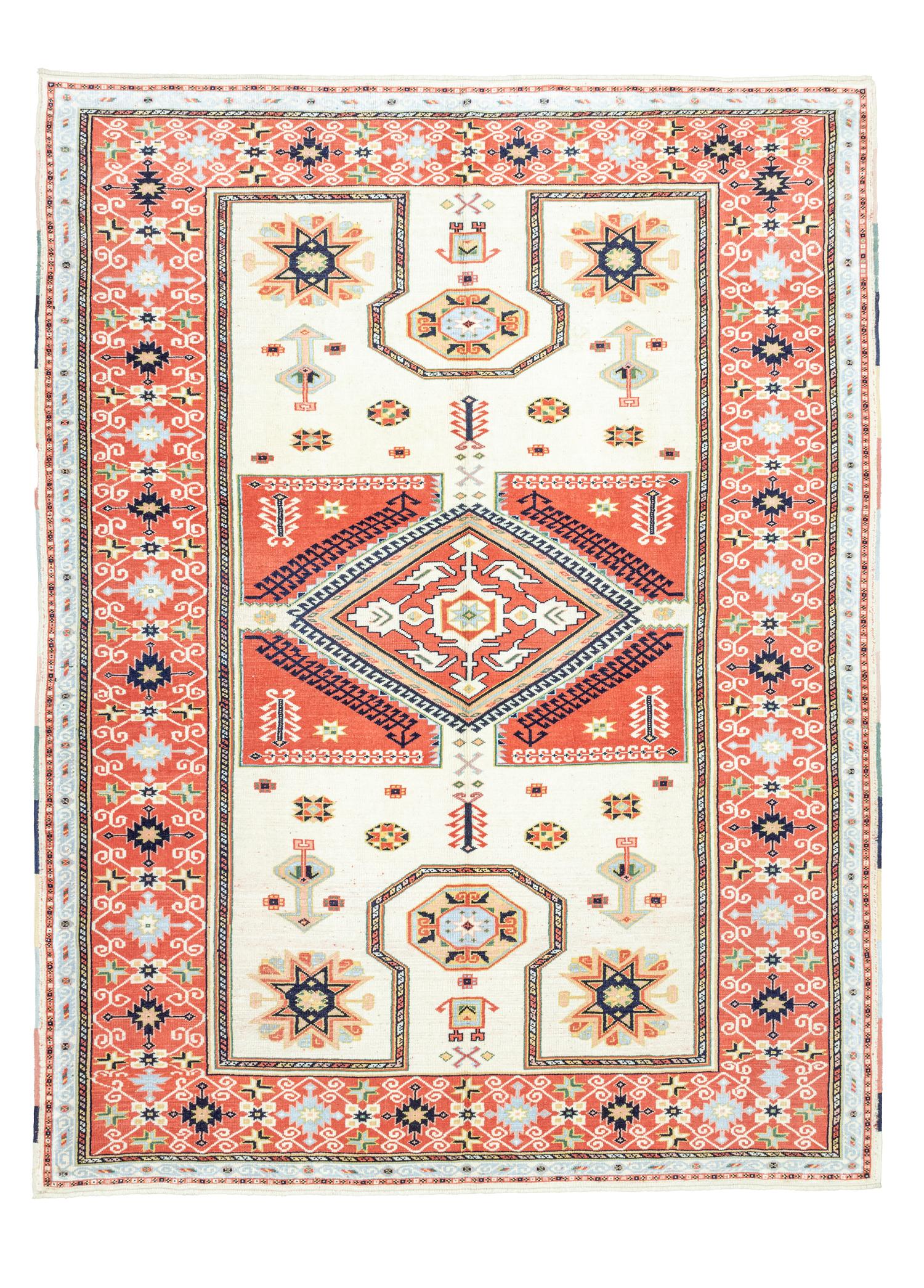 Soho Antiq-Orchis El Dokuma Geometrik Tasarımlı Yün Halı 221x288 Cm-Halı-1-Milagron.com