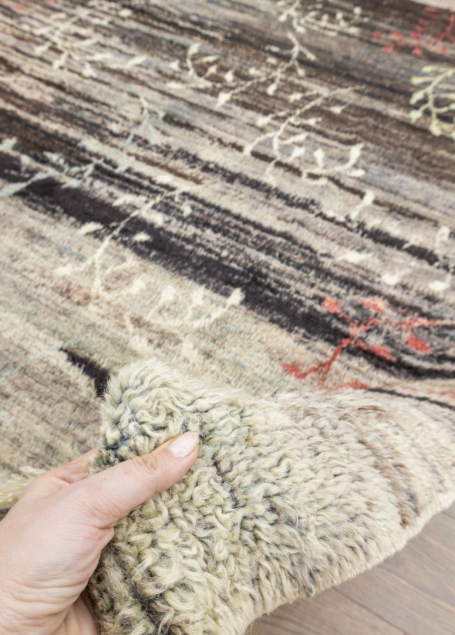 Soho Antiq-Paiva Floral Abrajlı El Dokuma Shaggy Halı 231x272 Cm-Halı-4-Milagron.com