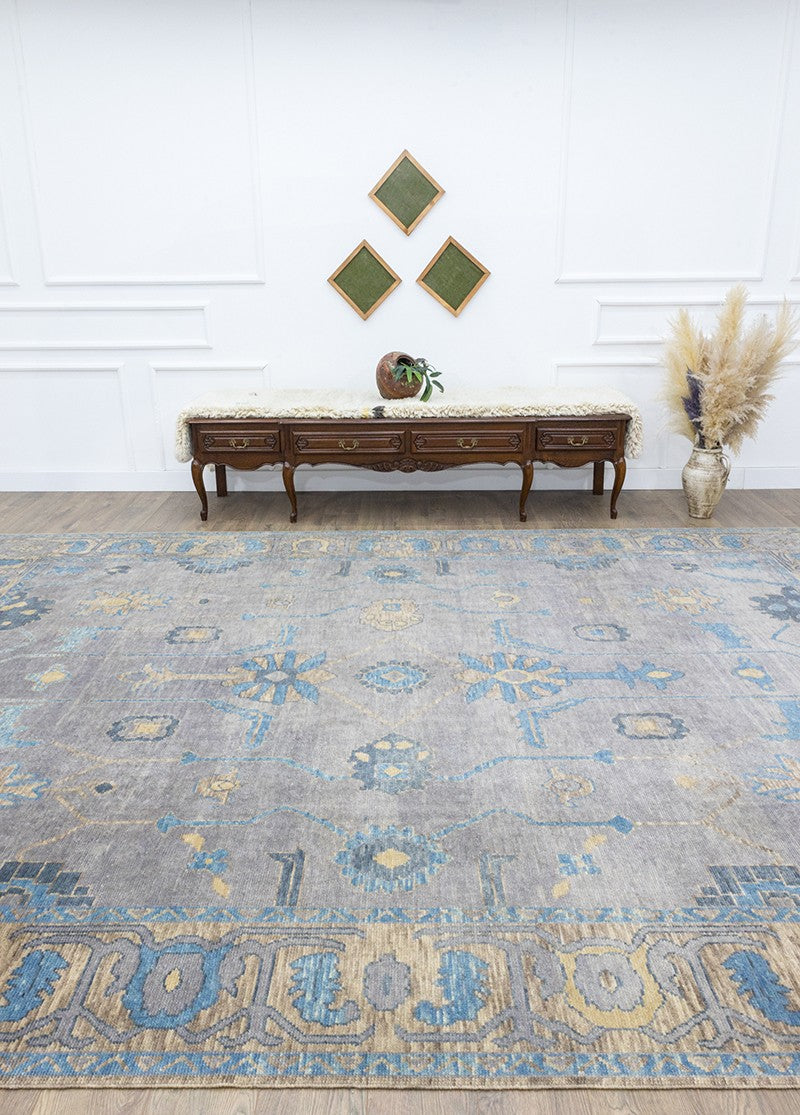 Soho Antiq-Pepuza El Dokuması Etnik Desenli Uşak Halısı 303x423 Cm-Halı-2-Milagron.com