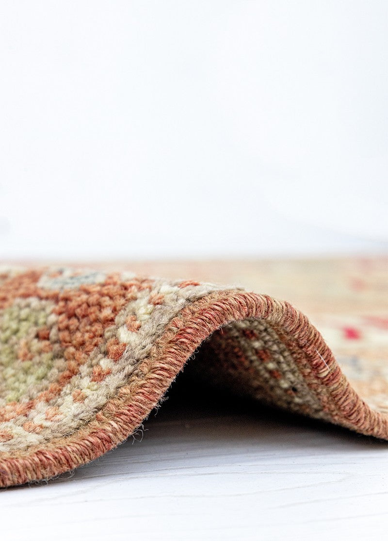 Soho Antiq-Piravi Geometrik Abrajlı El Dokuma Yün Yolluk 83x413 Cm-Halı-6-Milagron.com