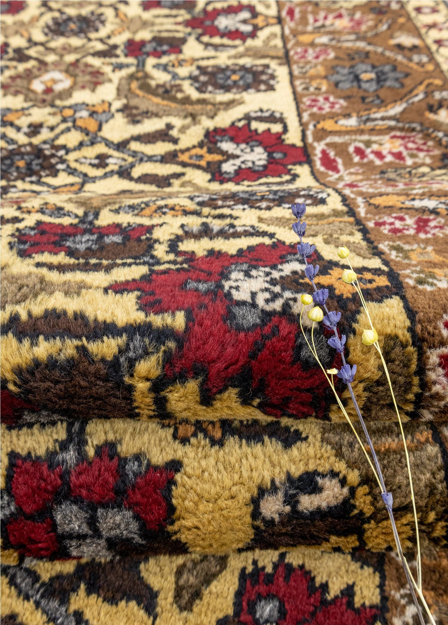 Soho Antiq-Pomelon Floral Desenli El Dokuma Köy Halısı 224x343 Cm-Halı-4-Milagron.com