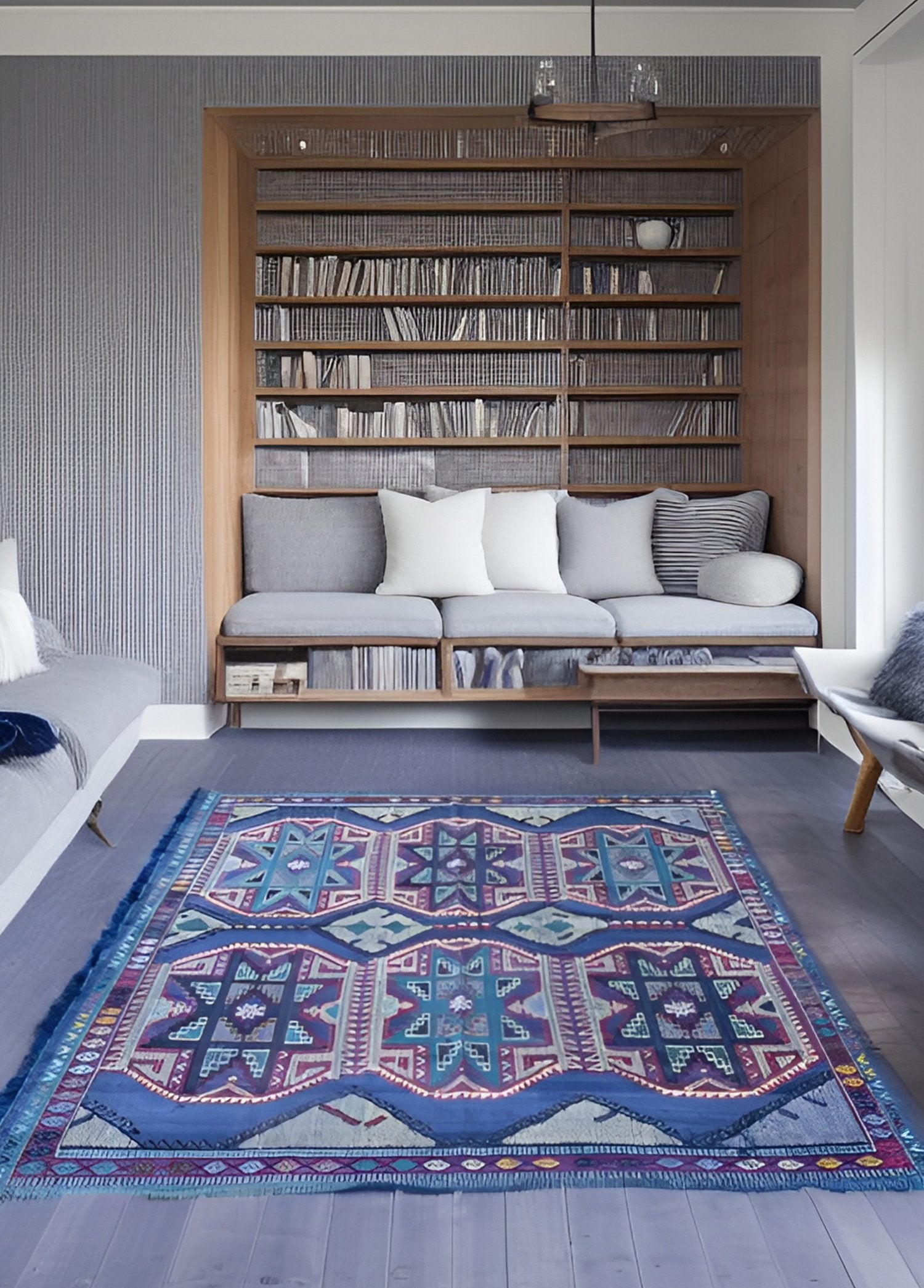 Soho Antiq-Sara Yıldız Desenli El Dokuma Cicim Yün Kilim 134x178 Cm-Halı-2-Milagron.com