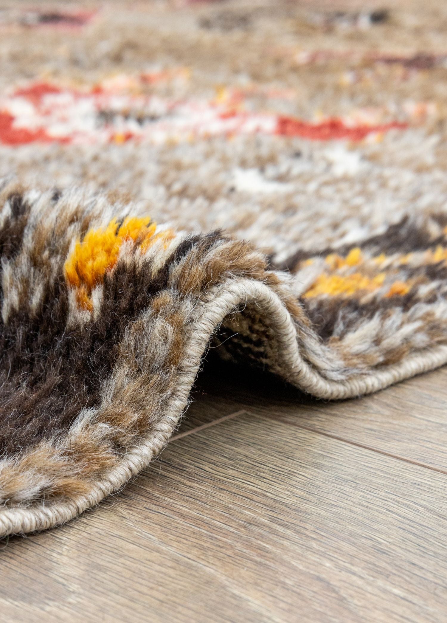 Soho Antiq-Tagged İlkel Desenli Shaggy Yün Halı 152x191 Cm-Halı-5-Milagron.com