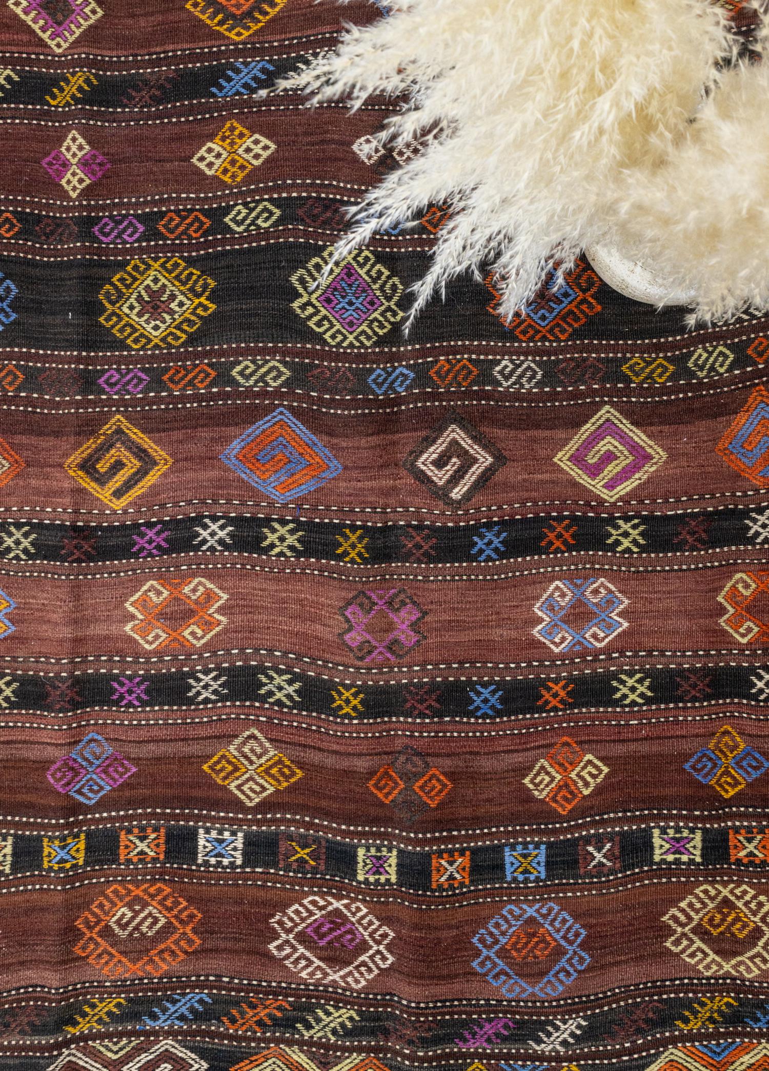 Soho Antiq-Tamilla Etnik Desenli El Dokuma Cicim Kilim 204x375 Cm-Halı-3-Milagron.com