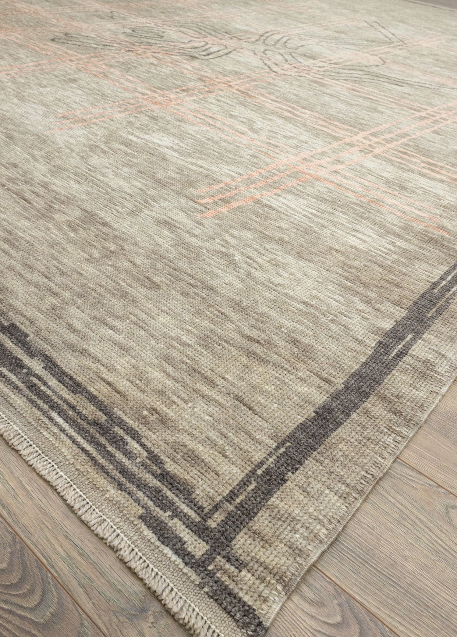 Soho Antiq-Tan Tan El Dokuma Modern Figürlü Yün Halı 281x382 Cm-Halı-3-Milagron.com