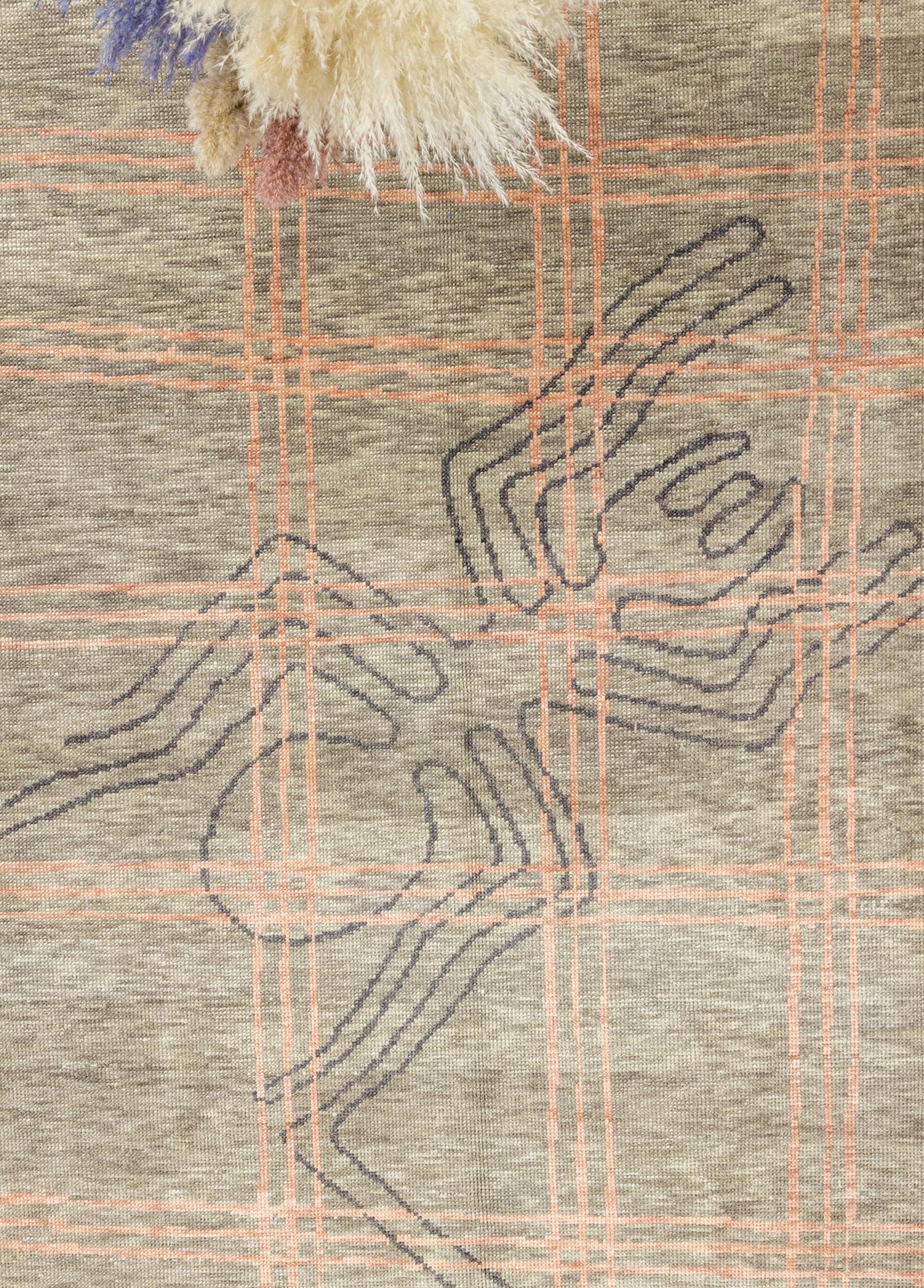 Soho Antiq-Tan Tan El Dokuma Modern Figürlü Yün Halı 281x382 Cm-Halı-4-Milagron.com