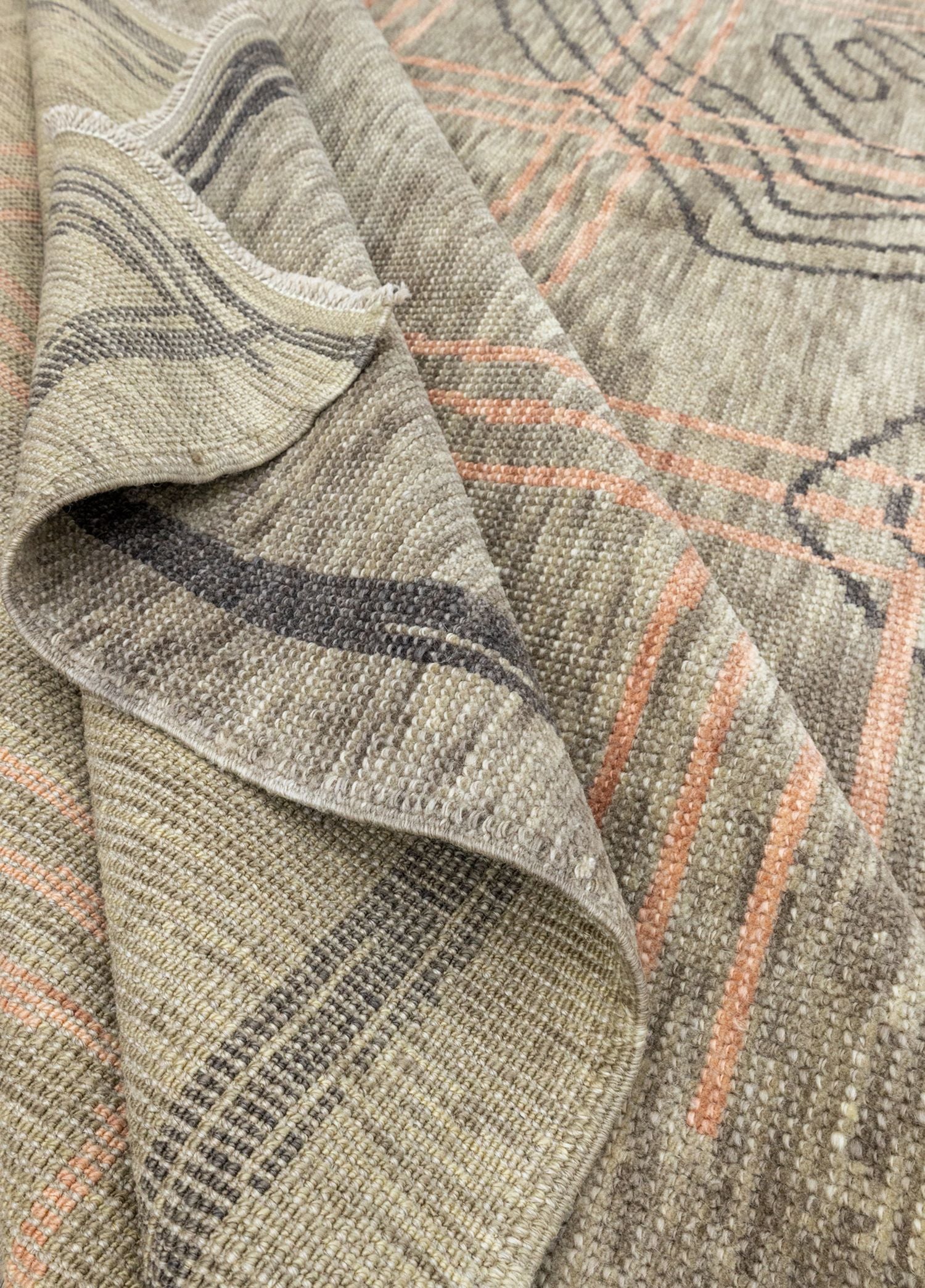 Soho Antiq-Tan Tan El Dokuma Modern Figürlü Yün Halı 281x382 Cm-Halı-6-Milagron.com