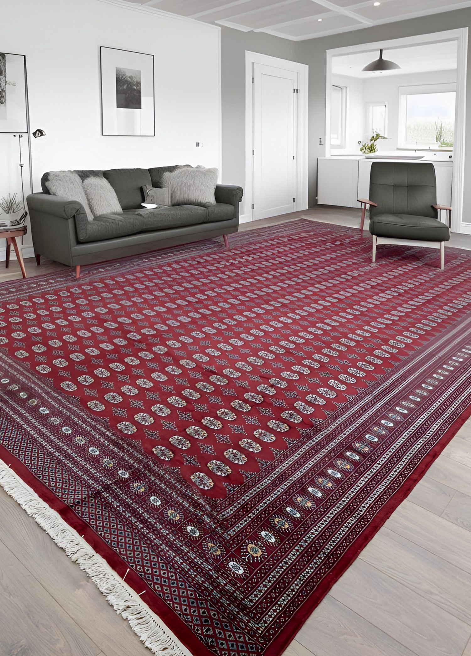 Soho Antiq-Tılla Geleneksel Türkmen Desenli El Dokuma Türkmen Halısı 365x555 Cm-Halı-2-Milagron.com