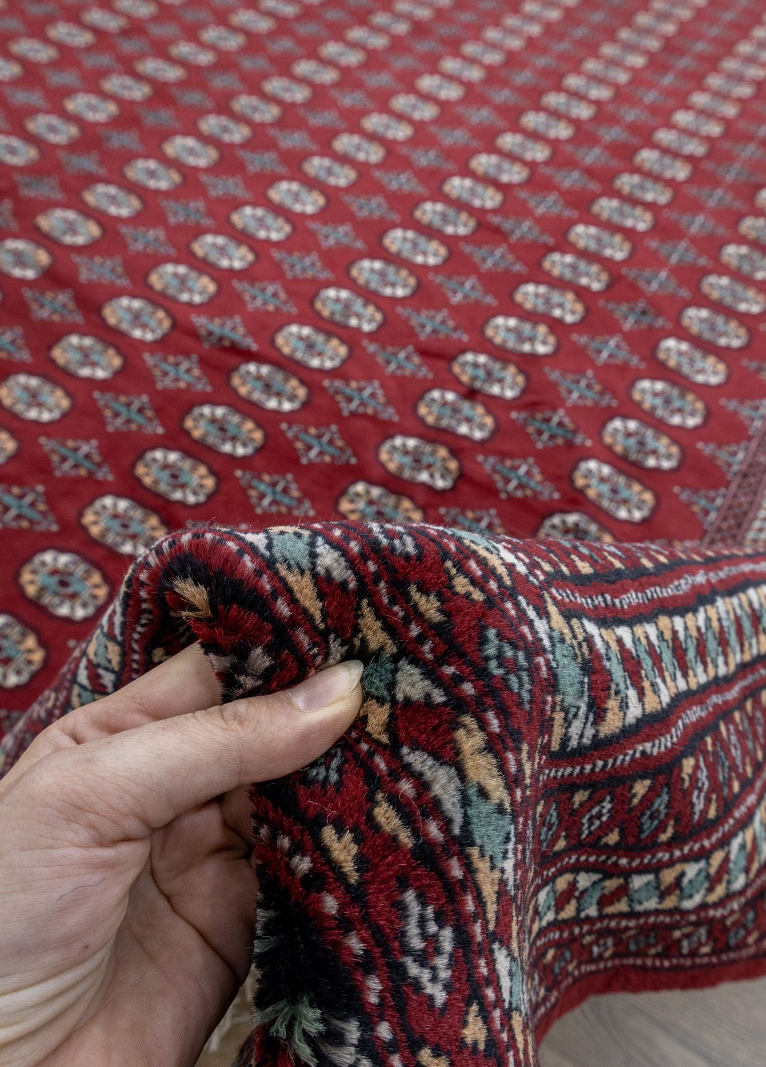 Soho Antiq-Tılla Geleneksel Türkmen Desenli El Dokuma Türkmen Halısı 365x555 Cm-Halı-3-Milagron.com