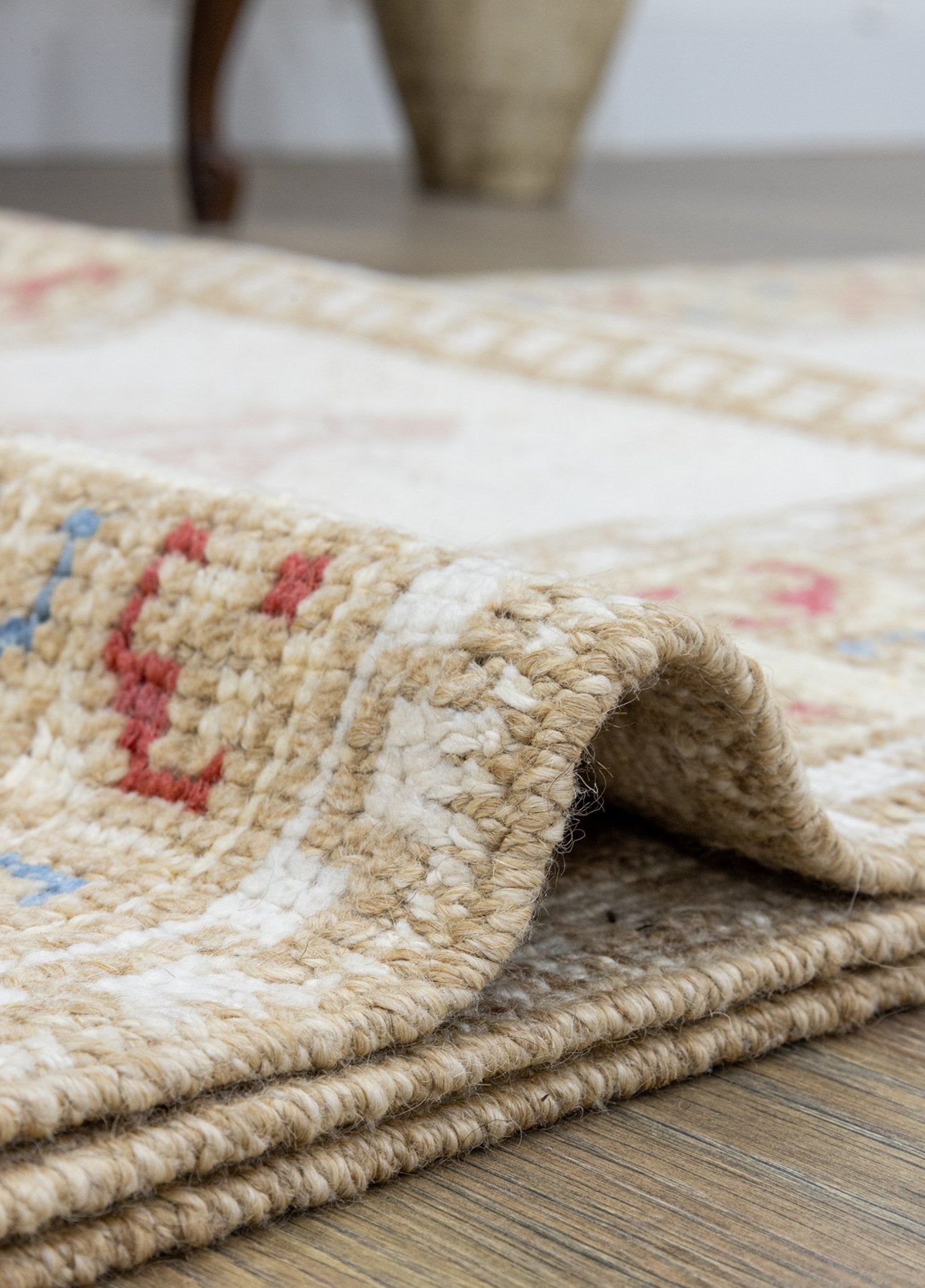 Soho Antiq-Tıraz Bordür Desenli El Dokuma Uşak Yolluk 81x408 Cm-Halı-5-Milagron.com