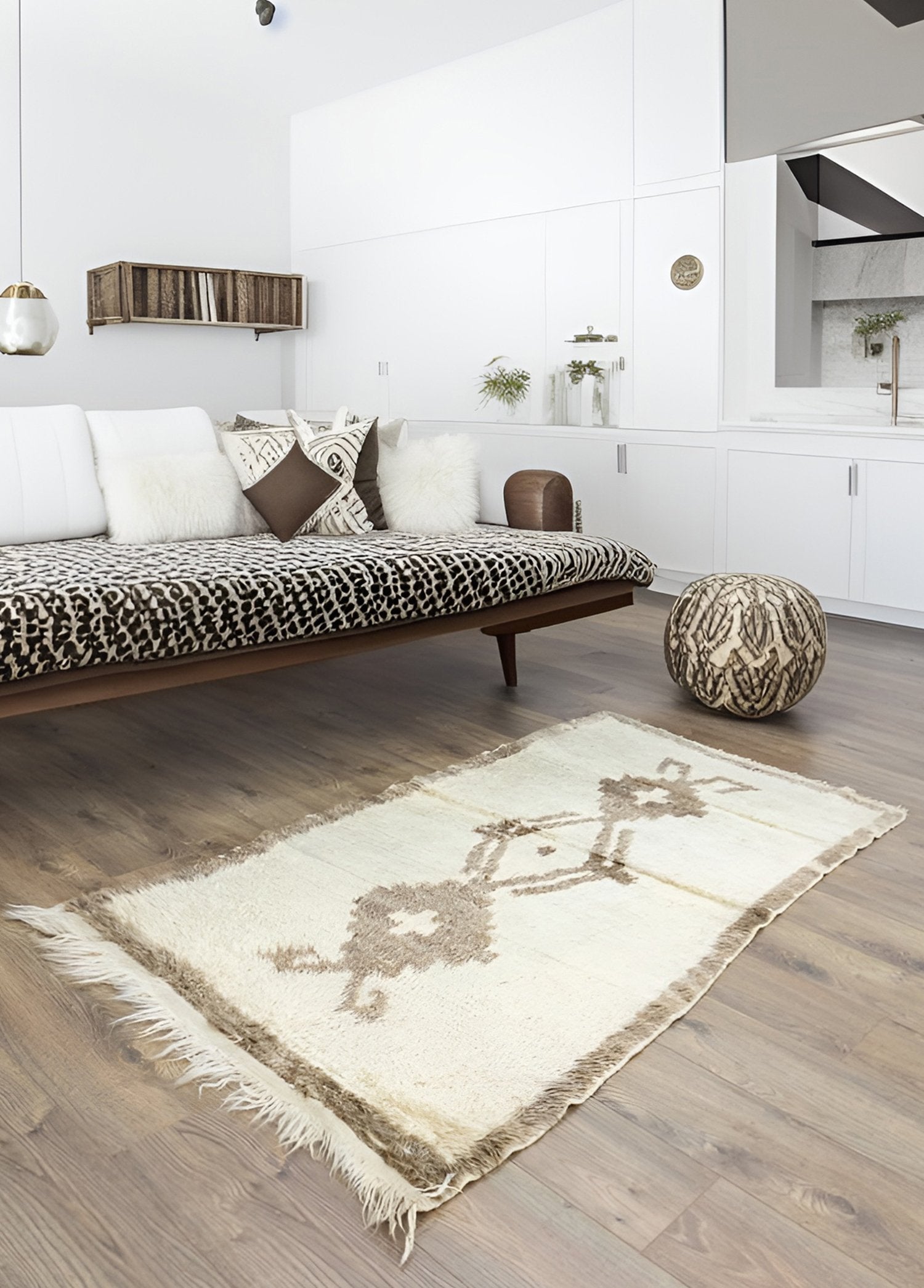 Soho Antiq-Tozgun İlkel Desenli El Dokuma Tülü Halı 95x191 Cm-Halı-2-Milagron.com