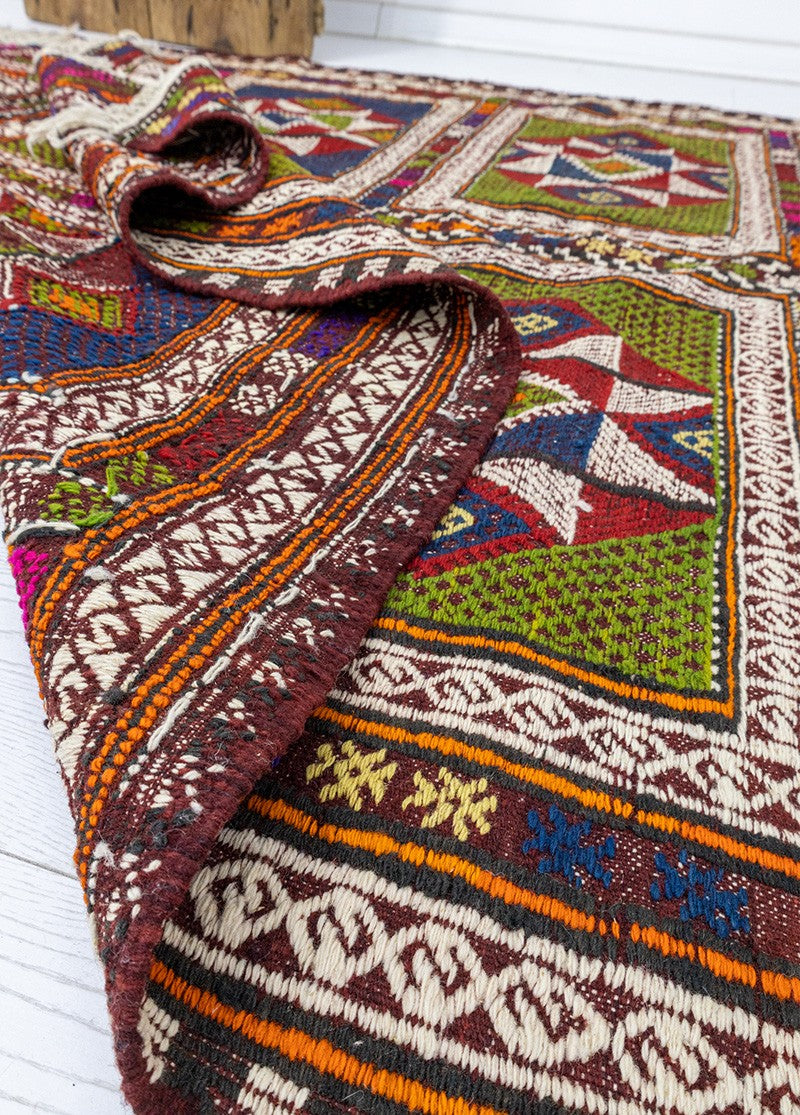 Soho Antiq-Zerda El Dokuması Geometrik Desenli Cicim Kilim 170x290 Cm-Halı-5-Milagron.com