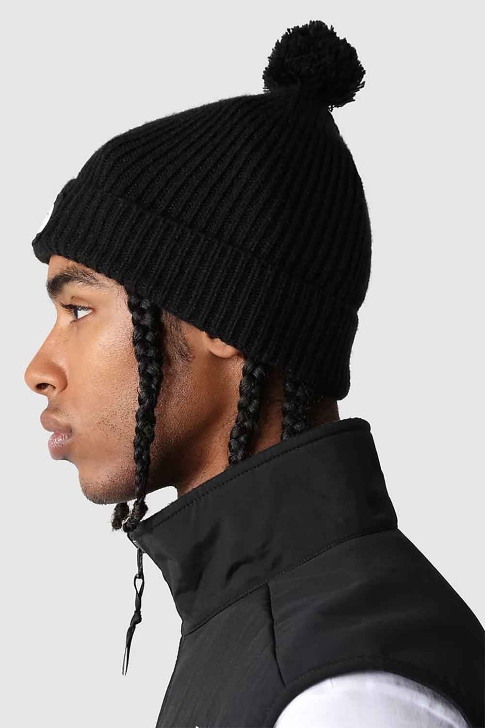 The North Face-TNF Logo Box Pom Beanie Black-Şapka-4-Milagron.com