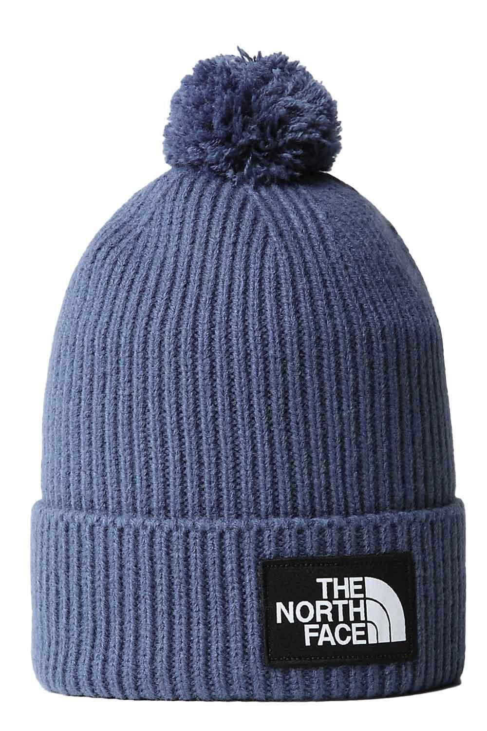 The North Face-TNF Logo Box Pom Beanie Shady Blue-Şapka-1-Milagron.com