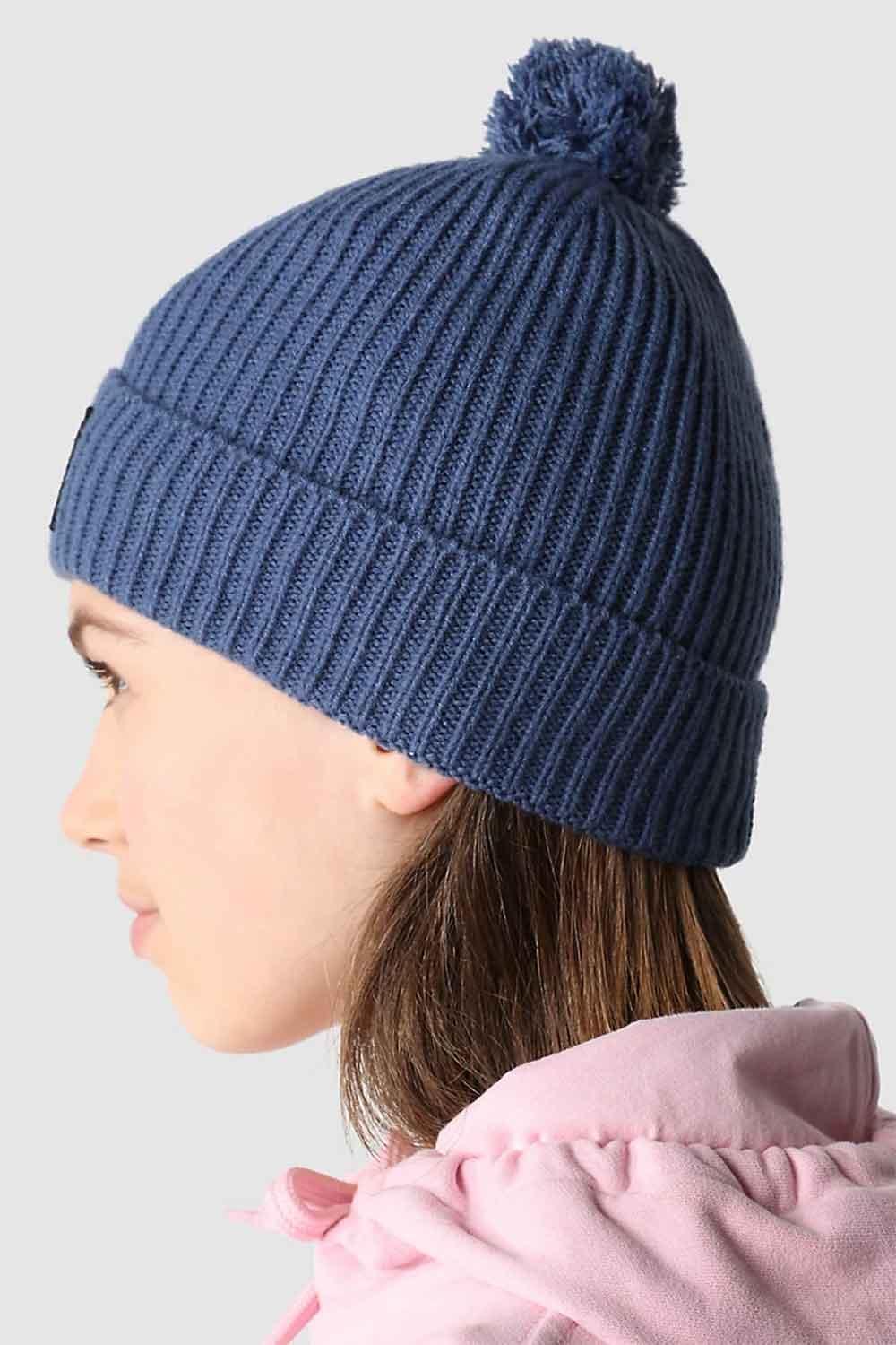 The North Face-TNF Logo Box Pom Beanie Shady Blue-Şapka-2-Milagron.com