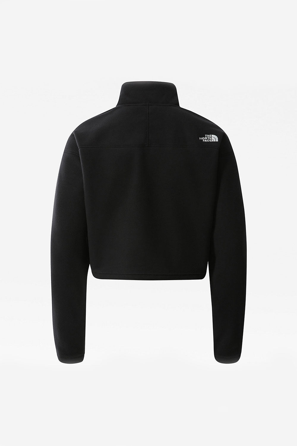 The North Face-Women 100 Glacier Cropped 1/4 Zip Black-Sweatshirts & Hoodies-10-Milagron.com